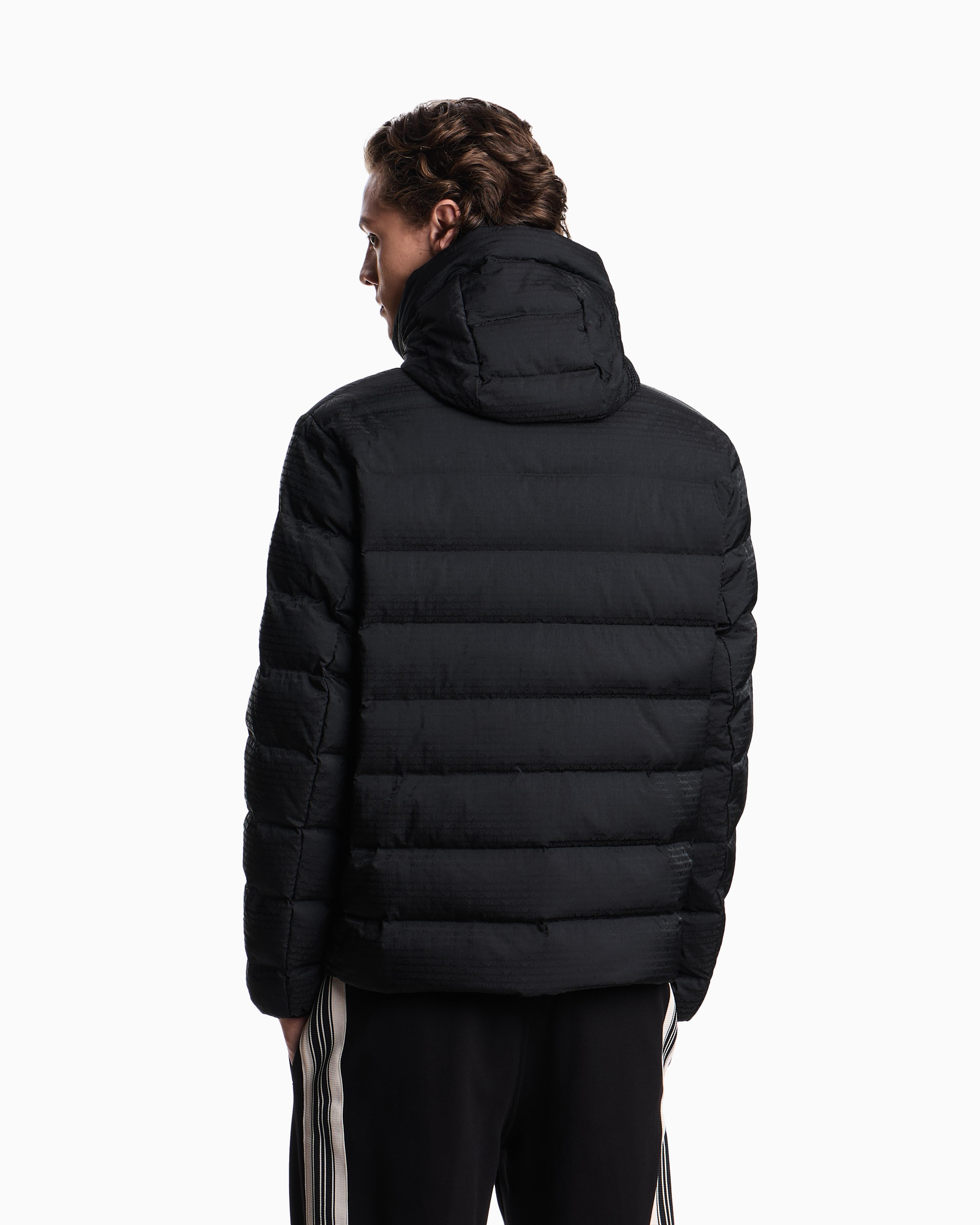 Emporio Armani Emporıo Armani Erkek Kapüşonlu Yaka % 100 Kuş Tüyü Kapitoneli Siyah Mont EM003043 AF15384-UC001