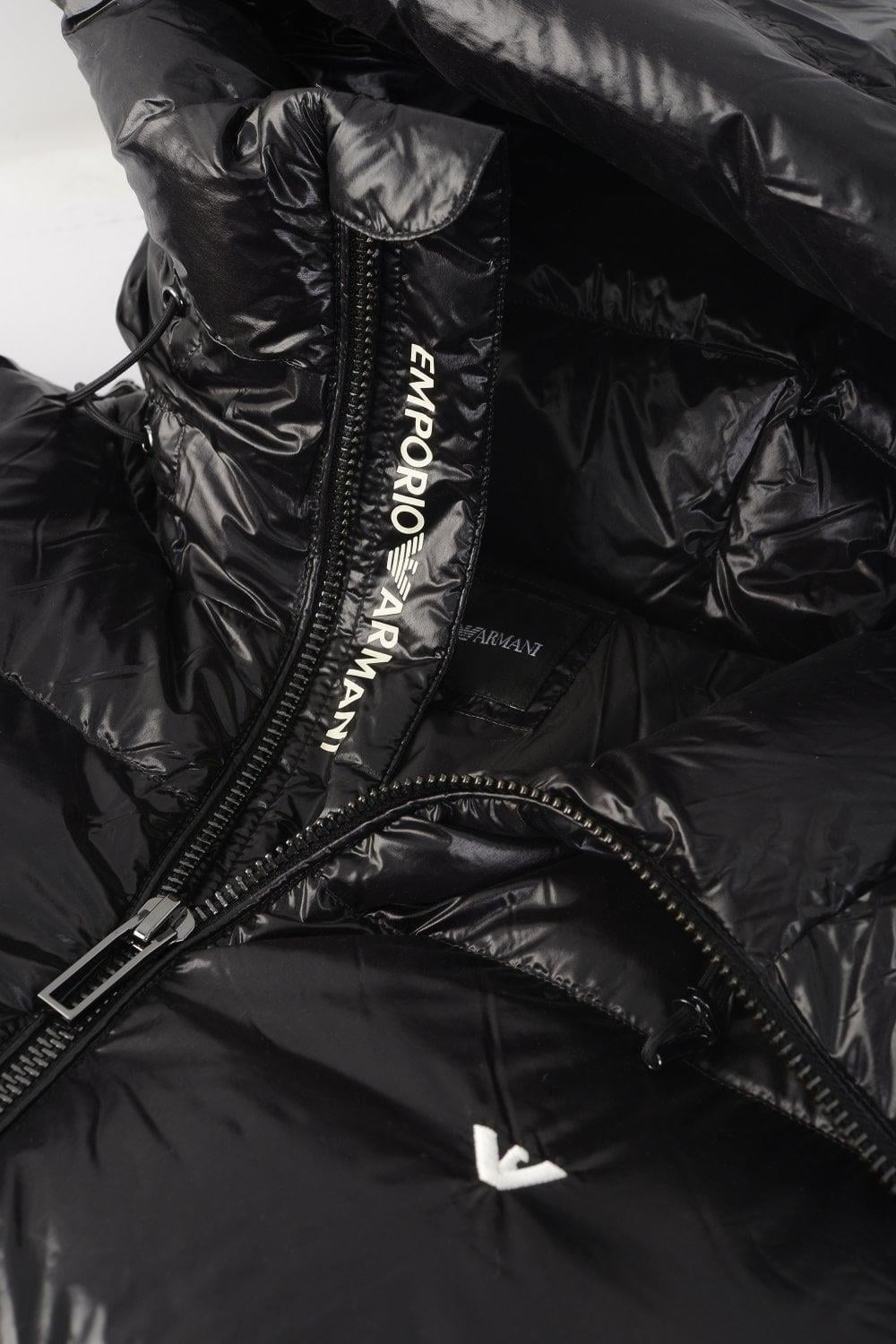Emporio Armani Emporıo Armani Erkek Kapşonlu Yaka Marka Detaylı Fermuarlı Şişme Siyah Mont 6R1B97 1NKZZ-0999