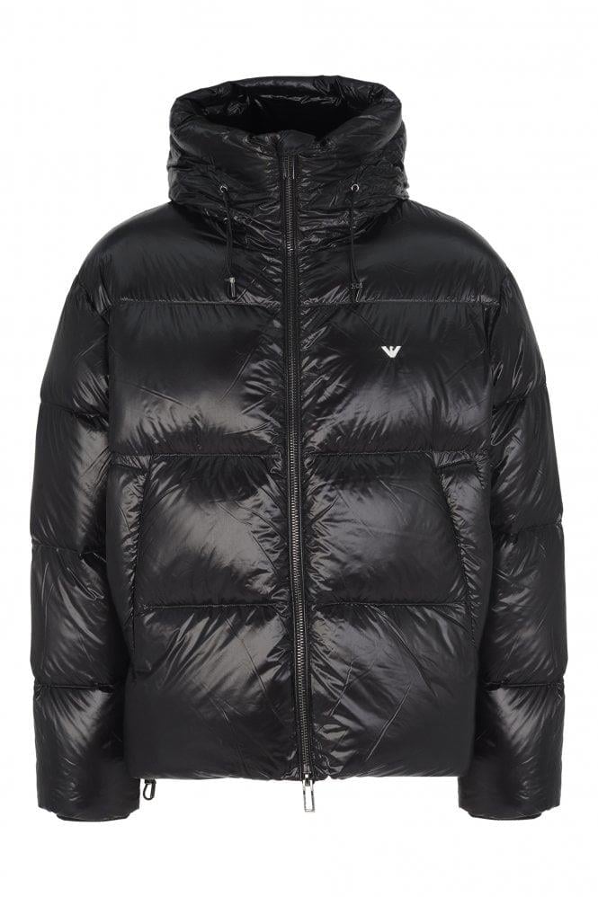 Emporio Armani Emporıo Armani Erkek Kapşonlu Yaka Marka Detaylı Fermuarlı Şişme Siyah Mont 6R1B97 1NKZZ-0999