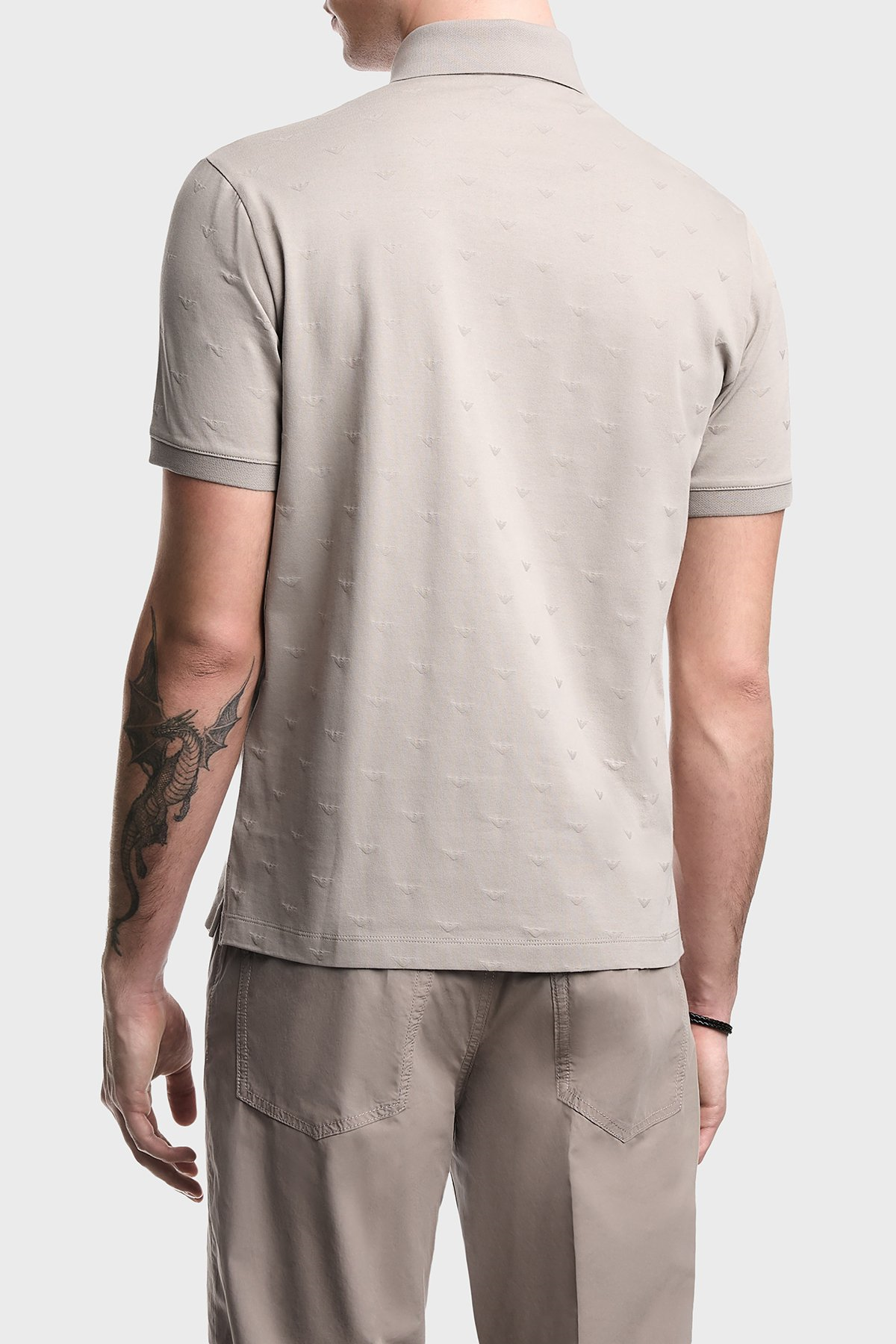 Emporio Armani Emporıo Armani Erkek Kısa Kol Pamuklu Regular Fit Gri Polo Yaka T-Shirt EM004912 AF10762-F6219