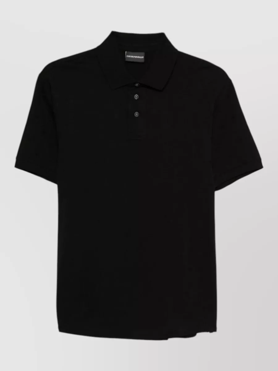 Emporio Armani Emporıo Armani Erkek Kısa Kol Pamuklu Regular Fit Siyah Polo Yaka T-Shirt EM004912 AF10762-FC346