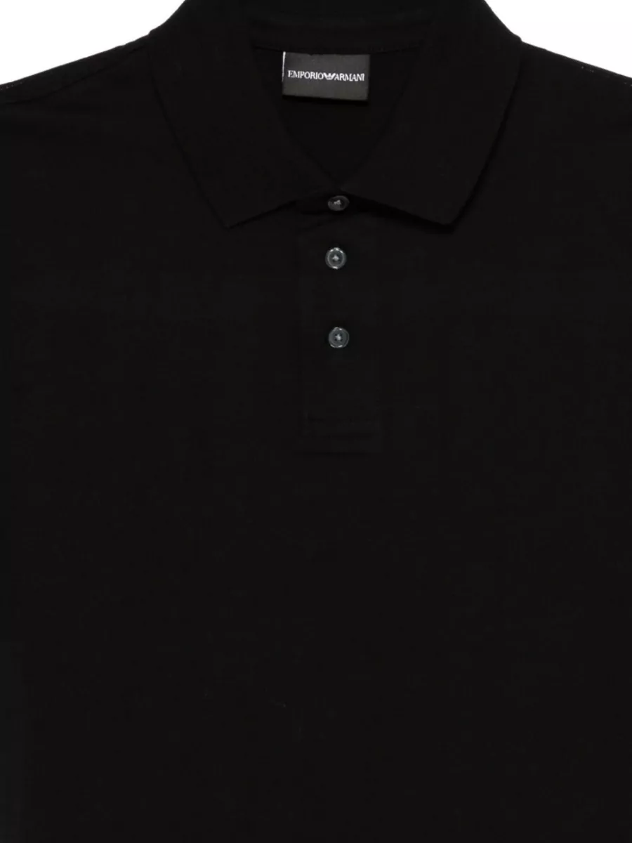 Emporio Armani Emporıo Armani Erkek Kısa Kol Pamuklu Regular Fit Siyah Polo Yaka T-Shirt EM004912 AF10762-FC346