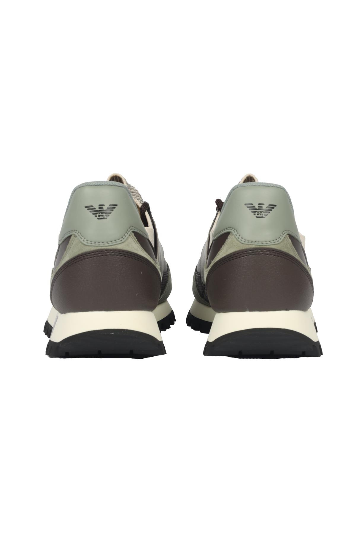 Emporio Armani Emporıo Armani Erkek Logolu Bağcıklı Günlük Kullanım Yeşil Sneaker X4X616 XN632-T427
