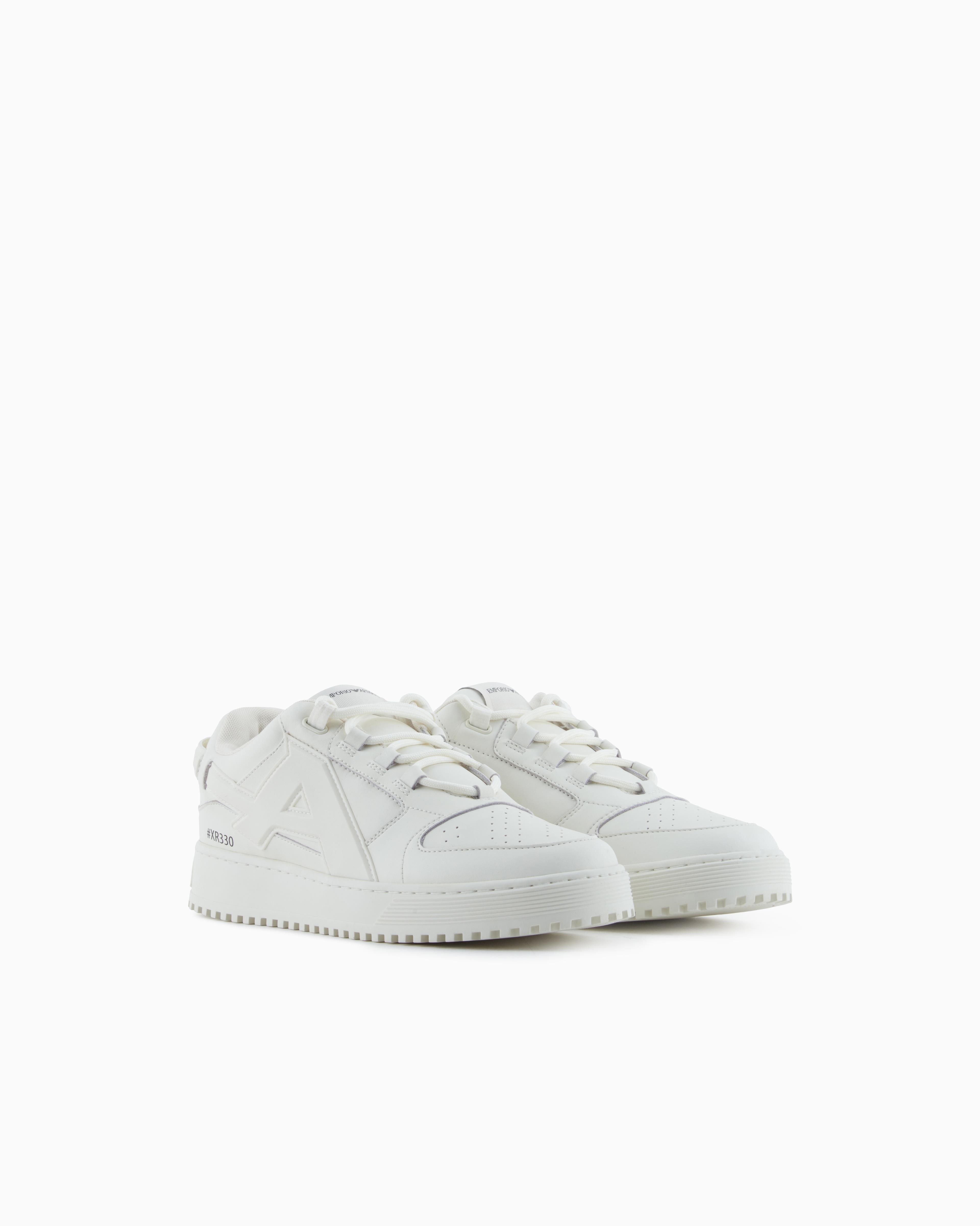 Emporio Armani Emporıo Armani Erkek Logo İmzalı Nefes Alabilir Üst Yüzey Rahat Taban Deri Beyaz Sneaker EM003670 AF19554-U0011