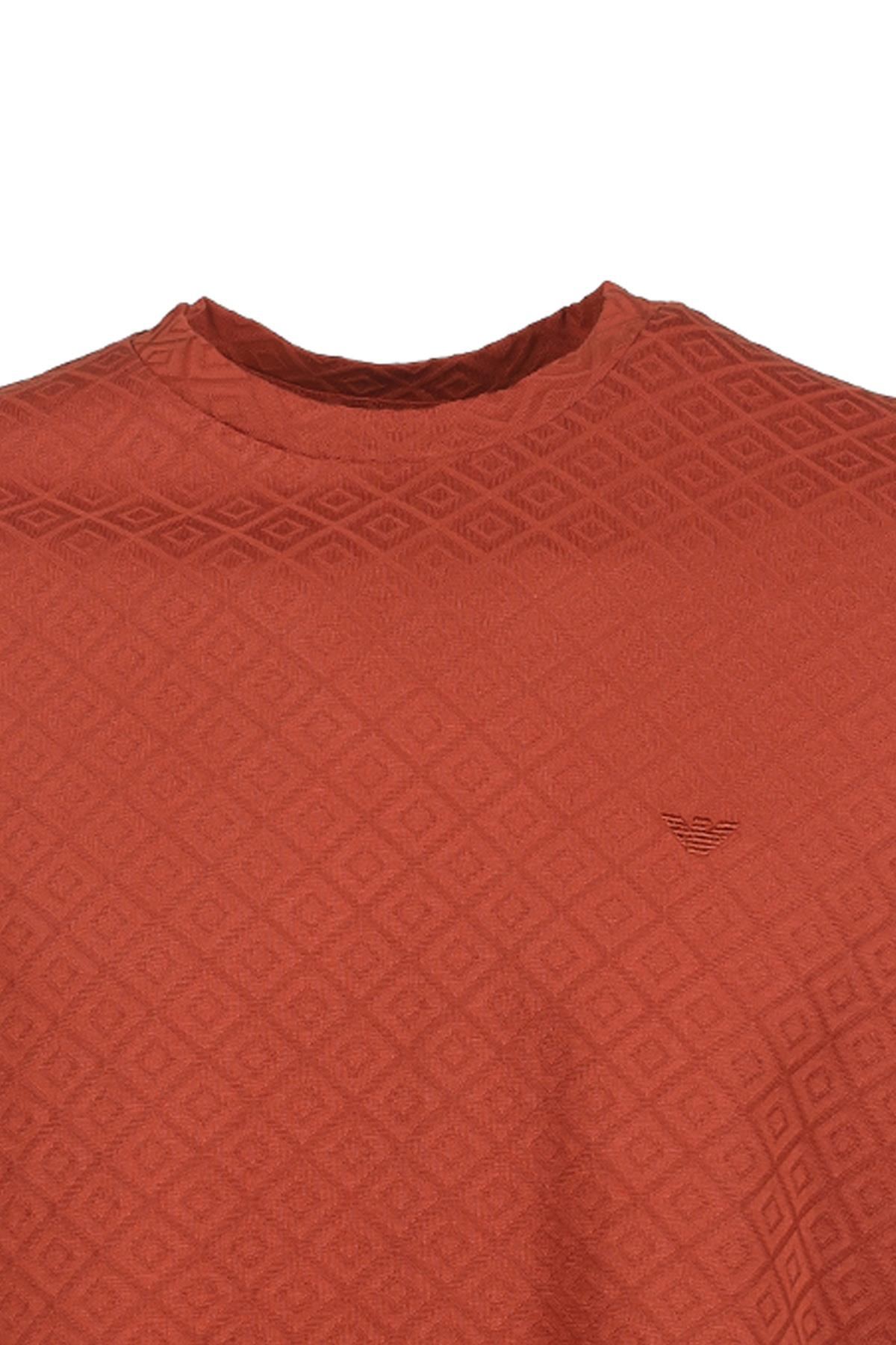 Emporio Armani Emporıo Armani Erkek Logolu Regular Fit Kısa Kollu Yuvarlak Yaka Bordo T-Shirt 6R1T7P 1J7KZ-0453