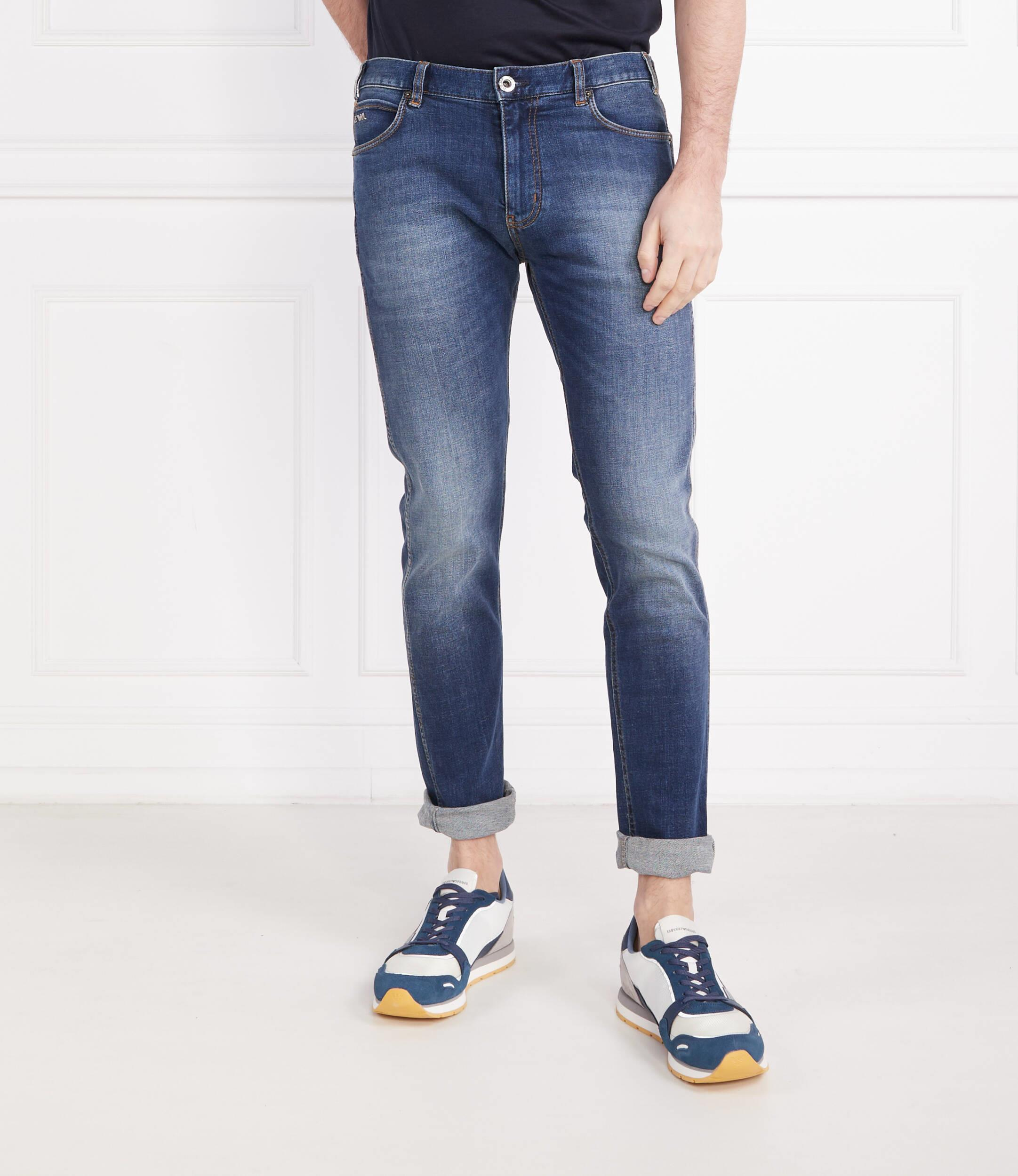 Emporio Armani Emporıo Armani Erkek Logolu 5 Cepli Denim Mavi Jeans 3R1J16 1D0BZ-0942