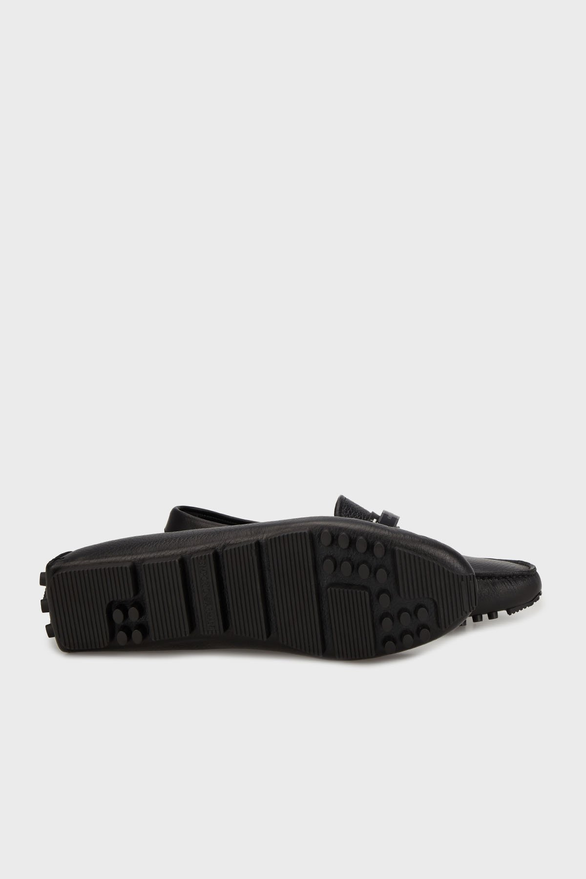 Emporio Armani Emporıo Armani Erkek Logo İmzalı Metalik Tokalı Hakiki Deri Siyah Loafer Ayakkabı EM003922 AF20519-MC012