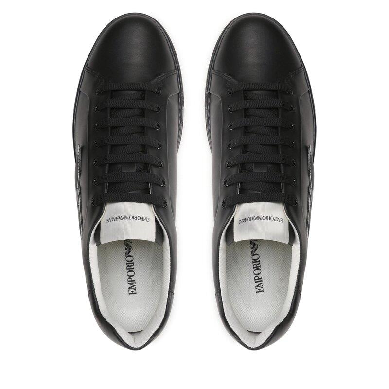 Emporio Armani Emporıo Armani Erkek Logolu Bağcıklı Günlük Kullanım Siyah Sneaker X4X598 XN633-K001