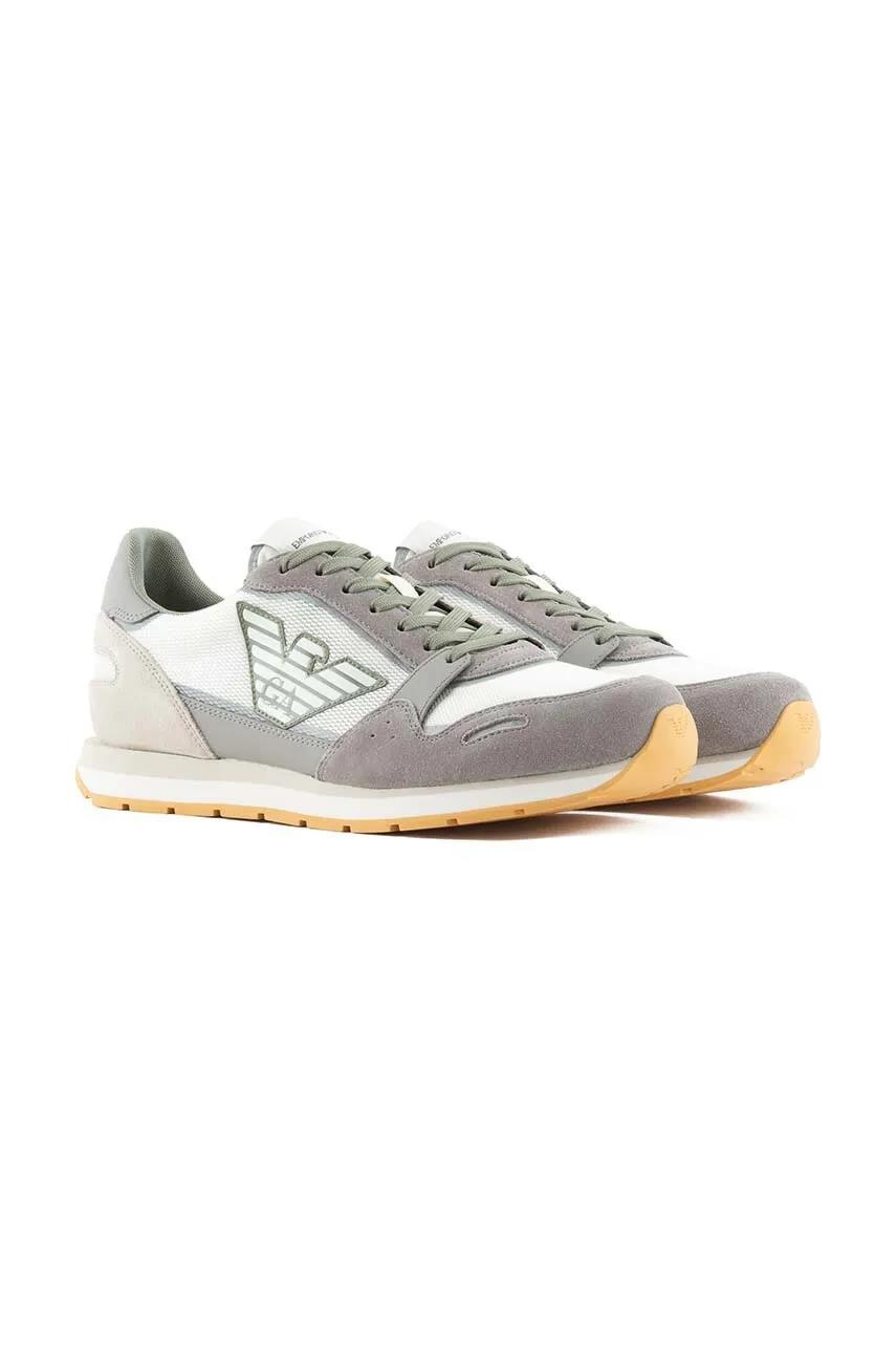 Emporio Armani Emporıo Armani Erkek Logolu Normal Kalıp Bağcıklı Günlük Kum Sneaker X4X537 XN730-T083