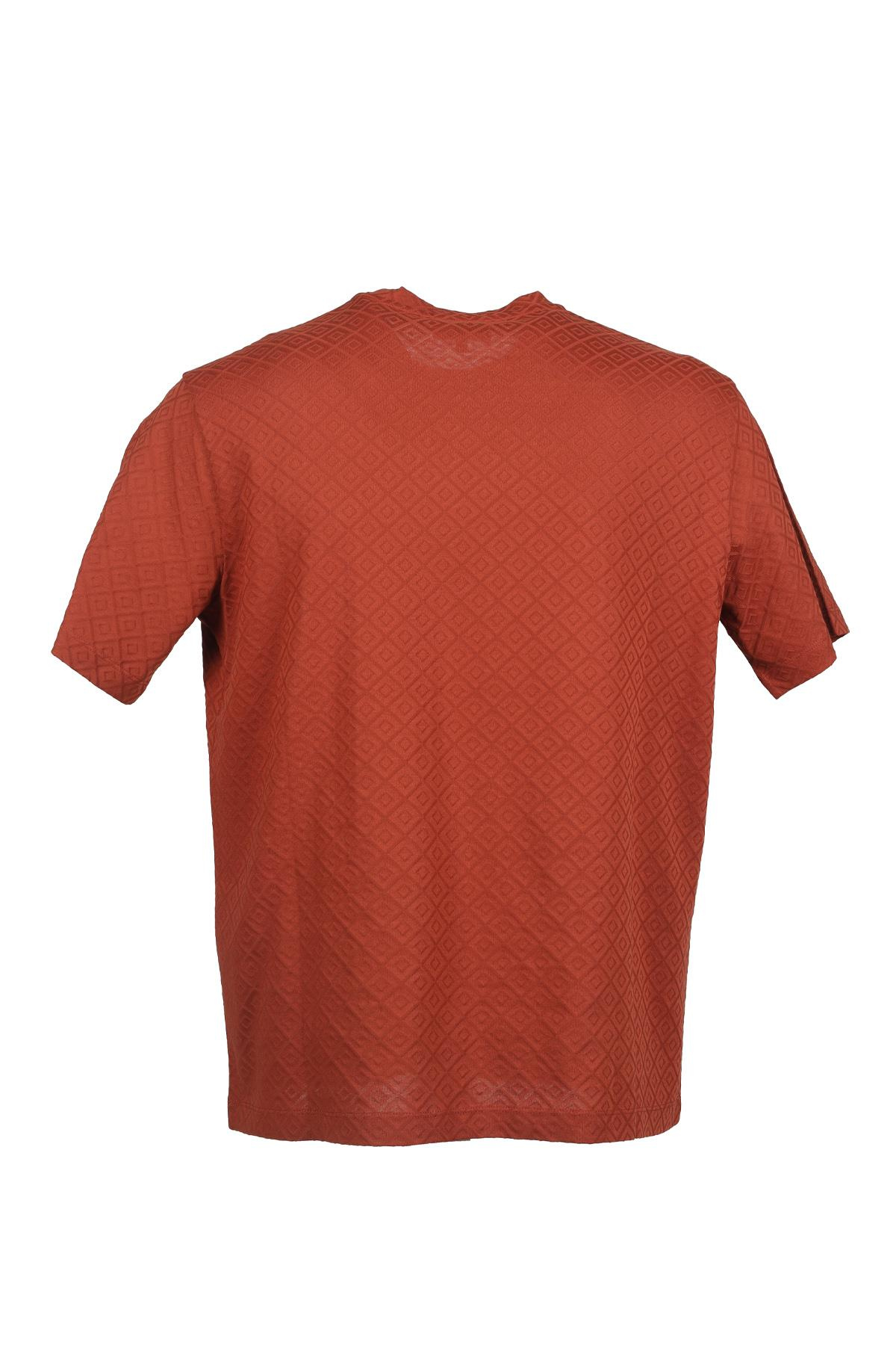 Emporio Armani Emporıo Armani Erkek Logolu Regular Fit Kısa Kollu Yuvarlak Yaka Bordo T-Shirt 6R1T7P 1J7KZ-0453