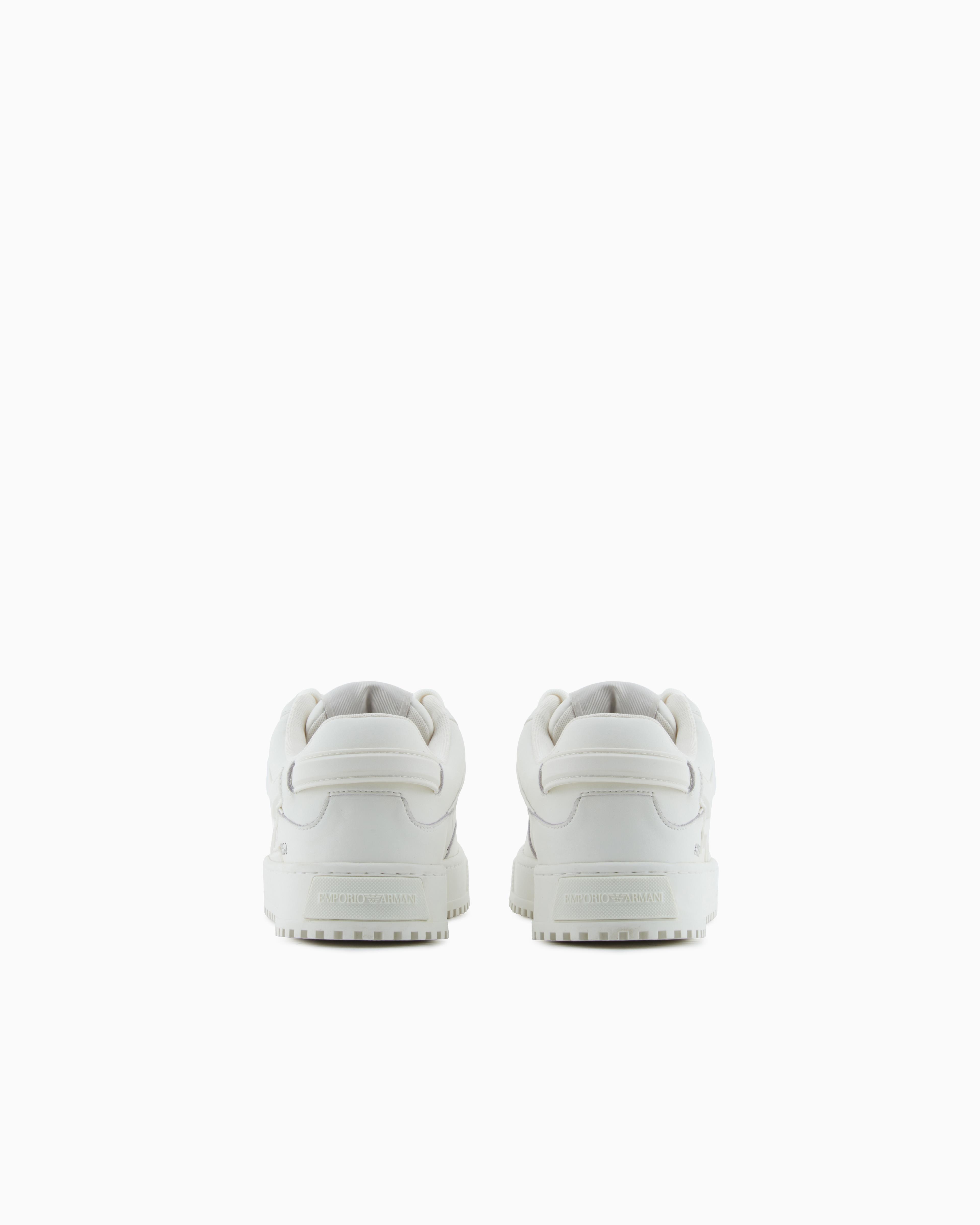 Emporio Armani Emporıo Armani Erkek Logo İmzalı Nefes Alabilir Üst Yüzey Rahat Taban Deri Beyaz Sneaker EM003670 AF19554-U0011