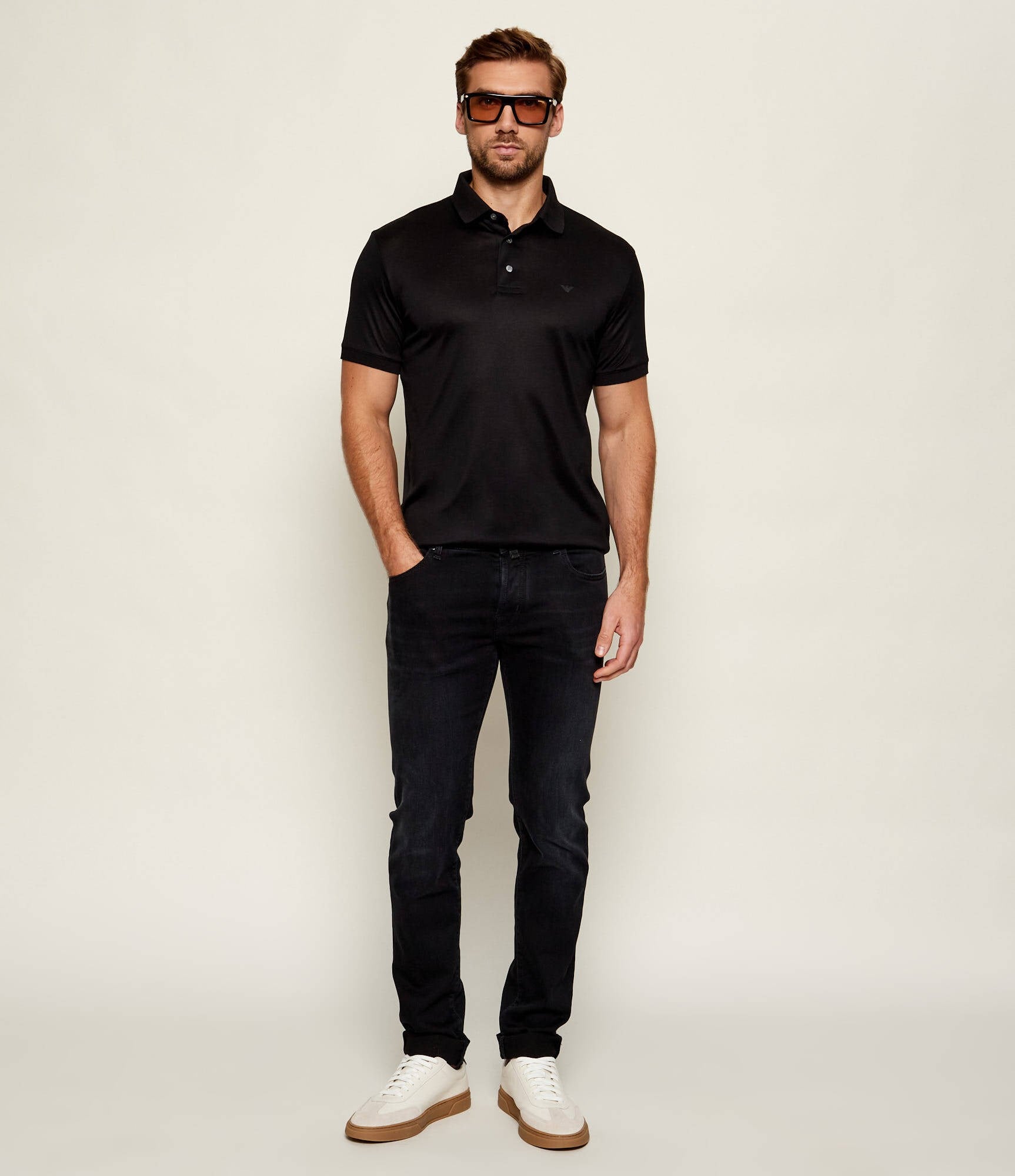 Emporio Armani Emporıo Armani Erkek Logolu Kısa Kollu Pamuklu Siyah Polo Yaka T-Shirt 8N1F98 1JUVZ-0920