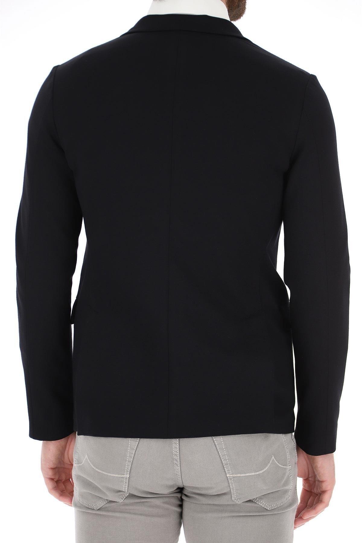 Emporio Armani Emporıo Armani Erkek Logolu Günlük Kullanım Uzun Kollu Siyah Ceket 8N1G81 1JEZZ-0999