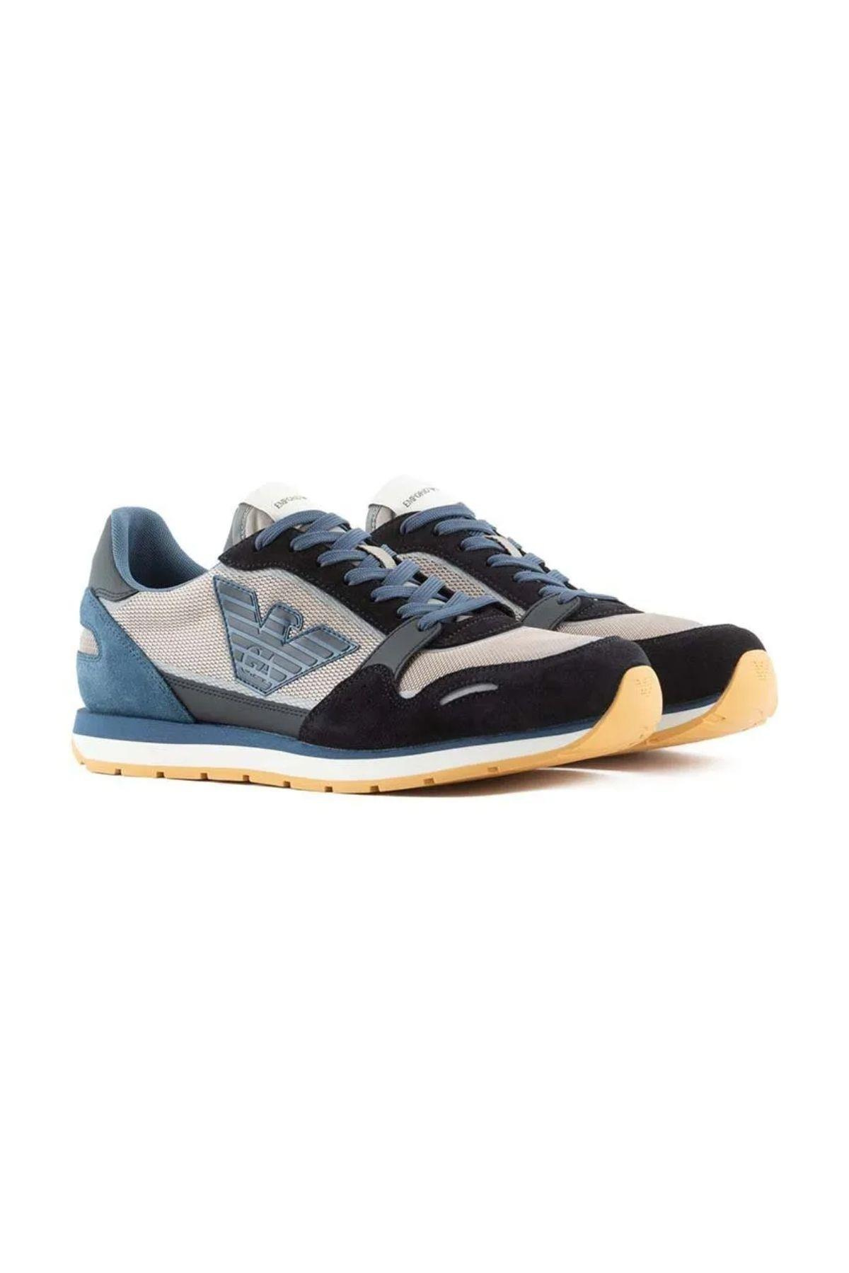 Emporio Armani Emporıo Armani Erkek Logolu Normal Kalıp Bağcıklı Günlük Bej2 Sneaker X4X537 XN730-T085