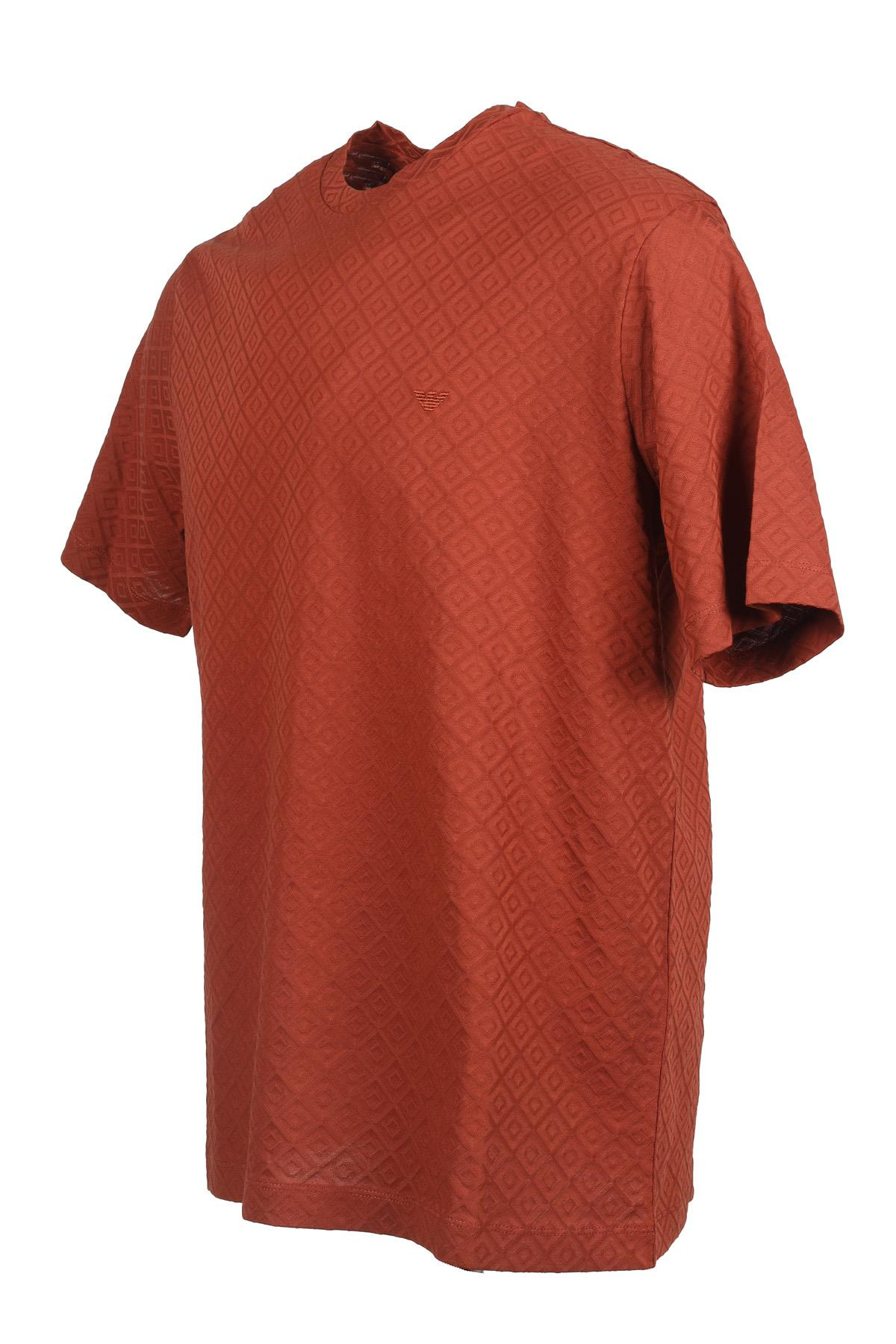 Emporio Armani Emporıo Armani Erkek Logolu Regular Fit Kısa Kollu Yuvarlak Yaka Bordo T-Shirt 6R1T7P 1J7KZ-0453