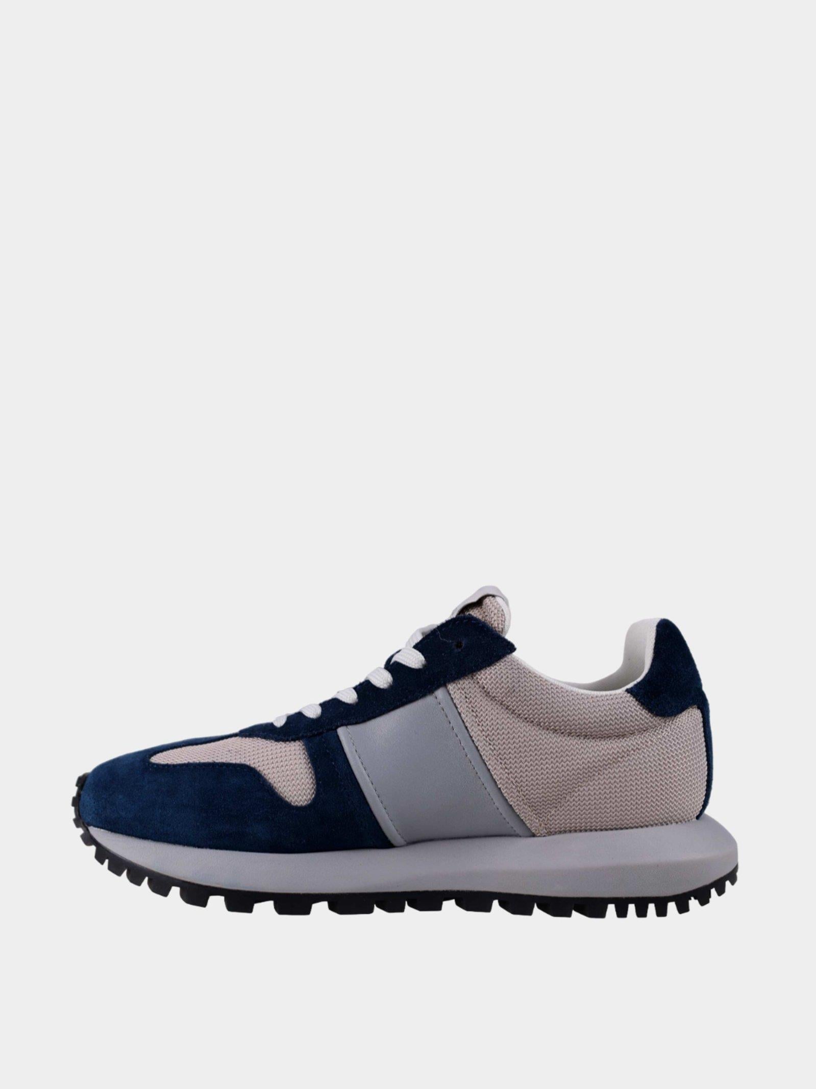 Emporio Armani Emporıo Armani Erkek Marka Logolu Bağcıklı Kaydırmaz Tabanlı Günlük Bej - Lacivert Sneaker X4X640 XR102-T859