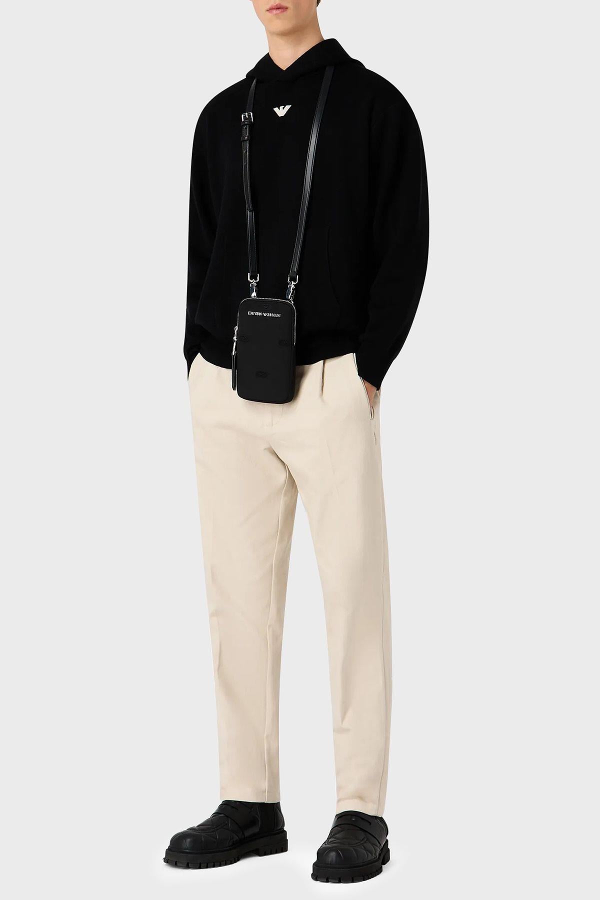 Emporio Armani Emporıo Armani Erkek Marka Logo Detaylı Kapşonlu İpli F008 Kazak 6R1MX7 1MNBZ-F008