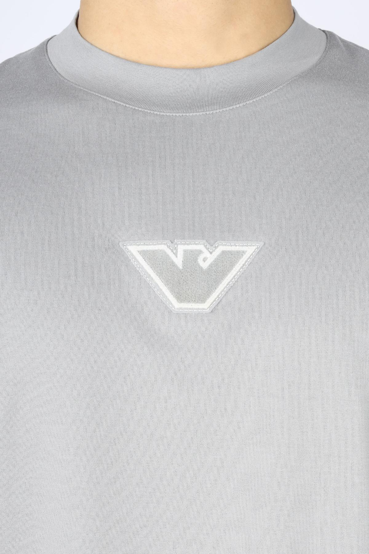 EMPORIO ARMANI Emporıo Armani Erkek Marka Logolu Organik Pamuklu Kısa Kollu Gri1 T-Shirt 6D1TD7 1JOCZ-06A4