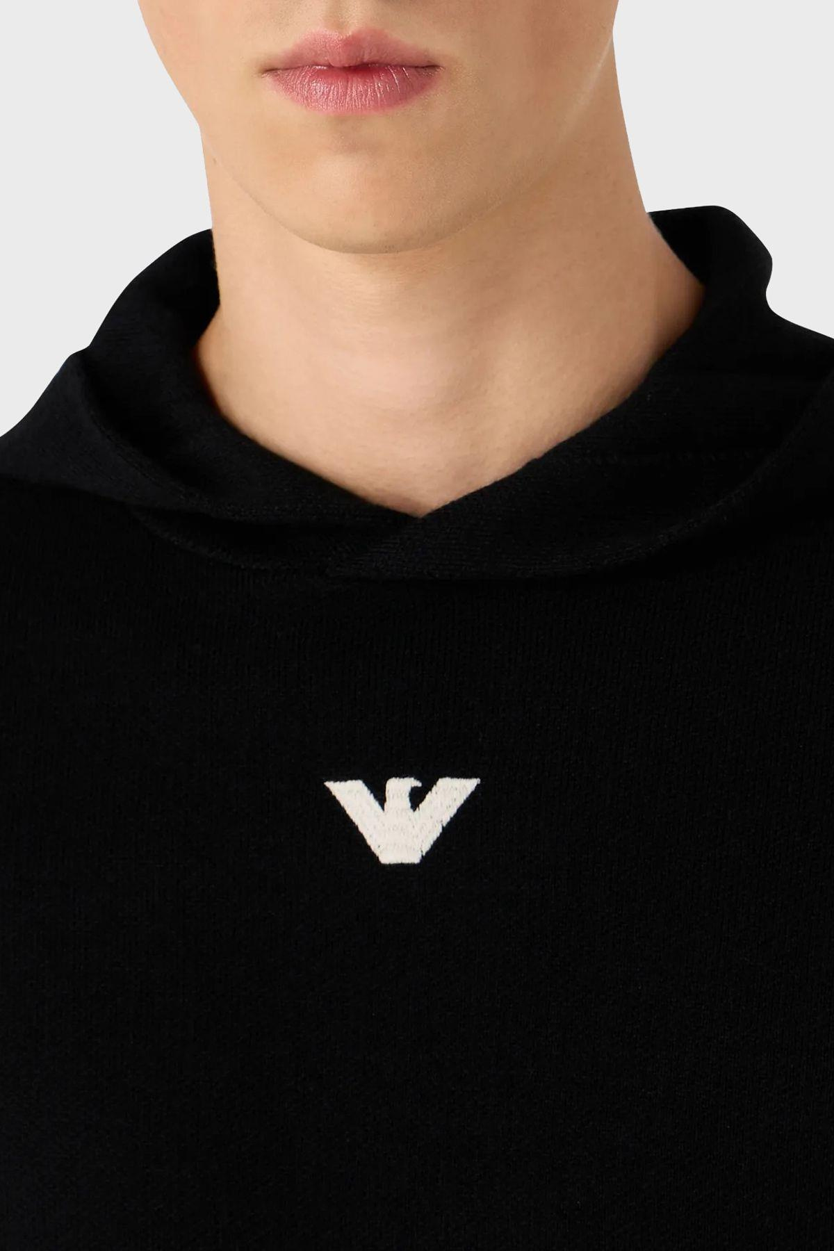 Emporio Armani Emporıo Armani Erkek Marka Logo Detaylı Kapşonlu İpli F008 Kazak 6R1MX7 1MNBZ-F008