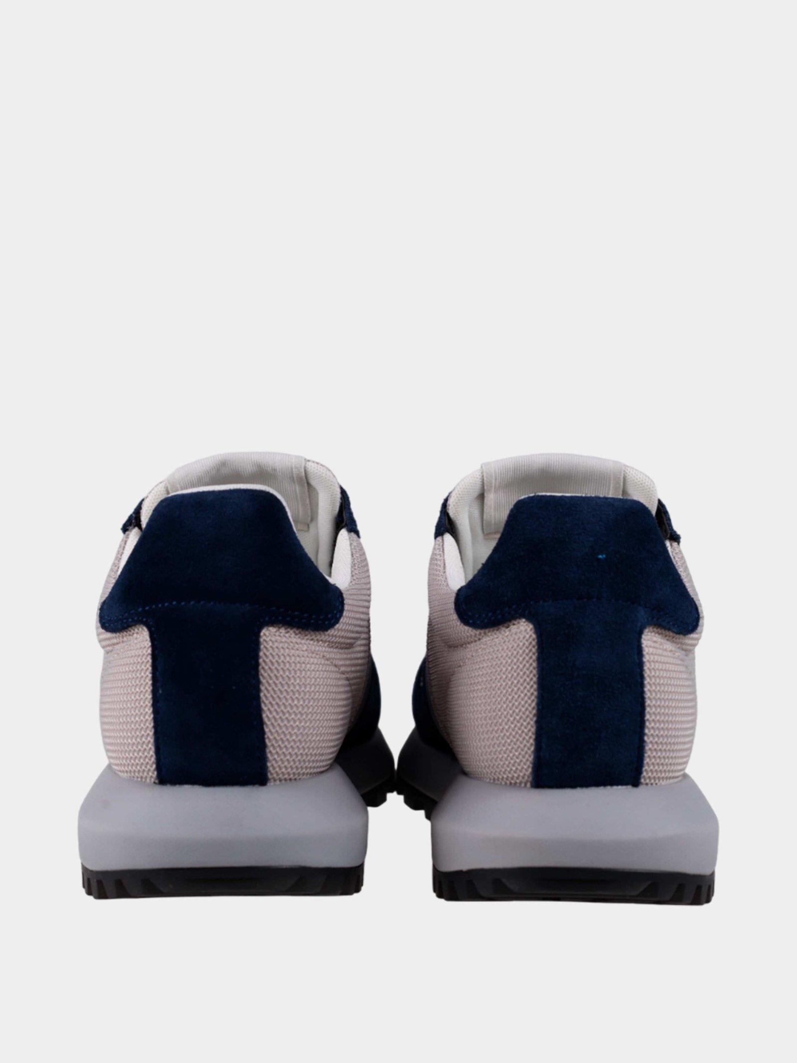 Emporio Armani Emporıo Armani Erkek Marka Logolu Bağcıklı Kaydırmaz Tabanlı Günlük Bej - Lacivert Sneaker X4X640 XR102-T859