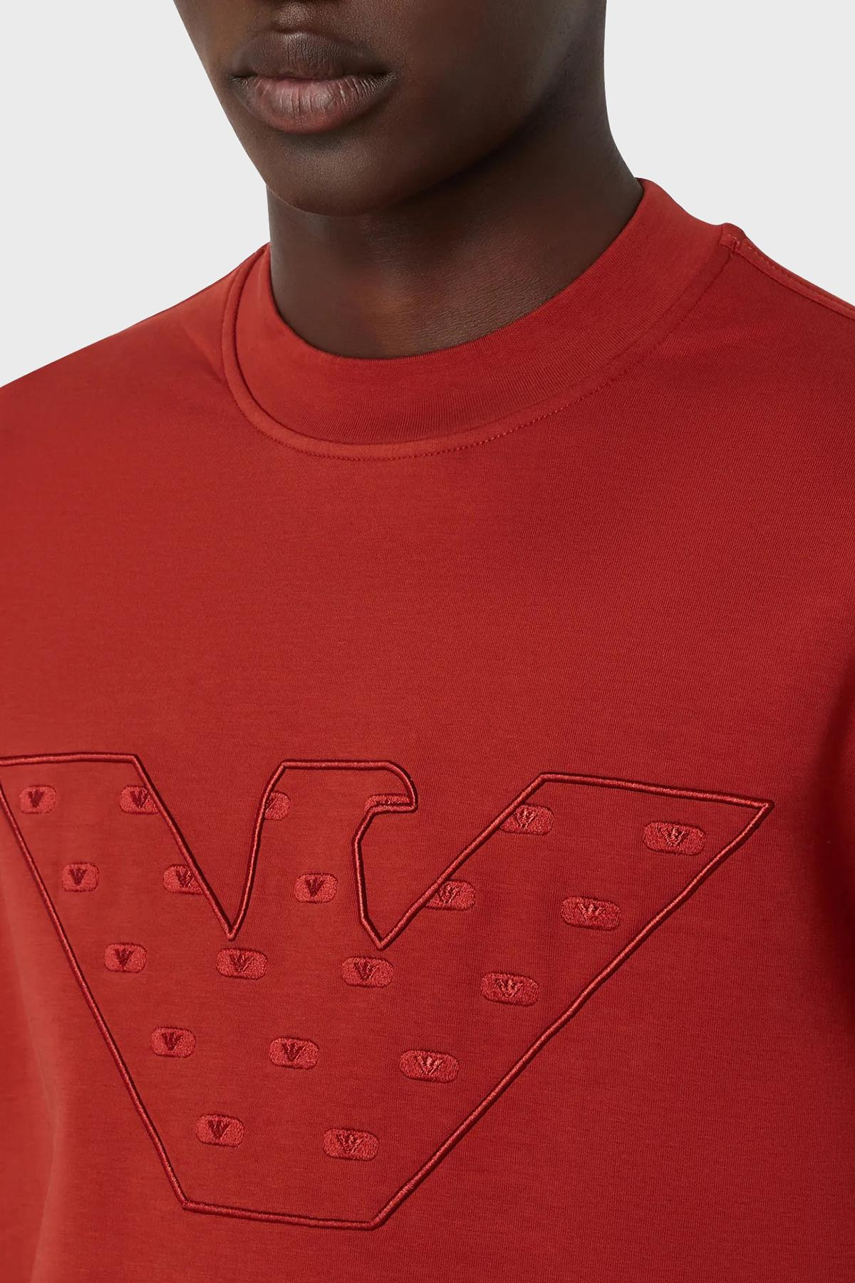 Emporio Armani Emporıo Armani Erkek Marka Logolu Uzun Kollu Rahat Kırmızı Sweatshirt 6R1ME7 1JHSZ-0454
