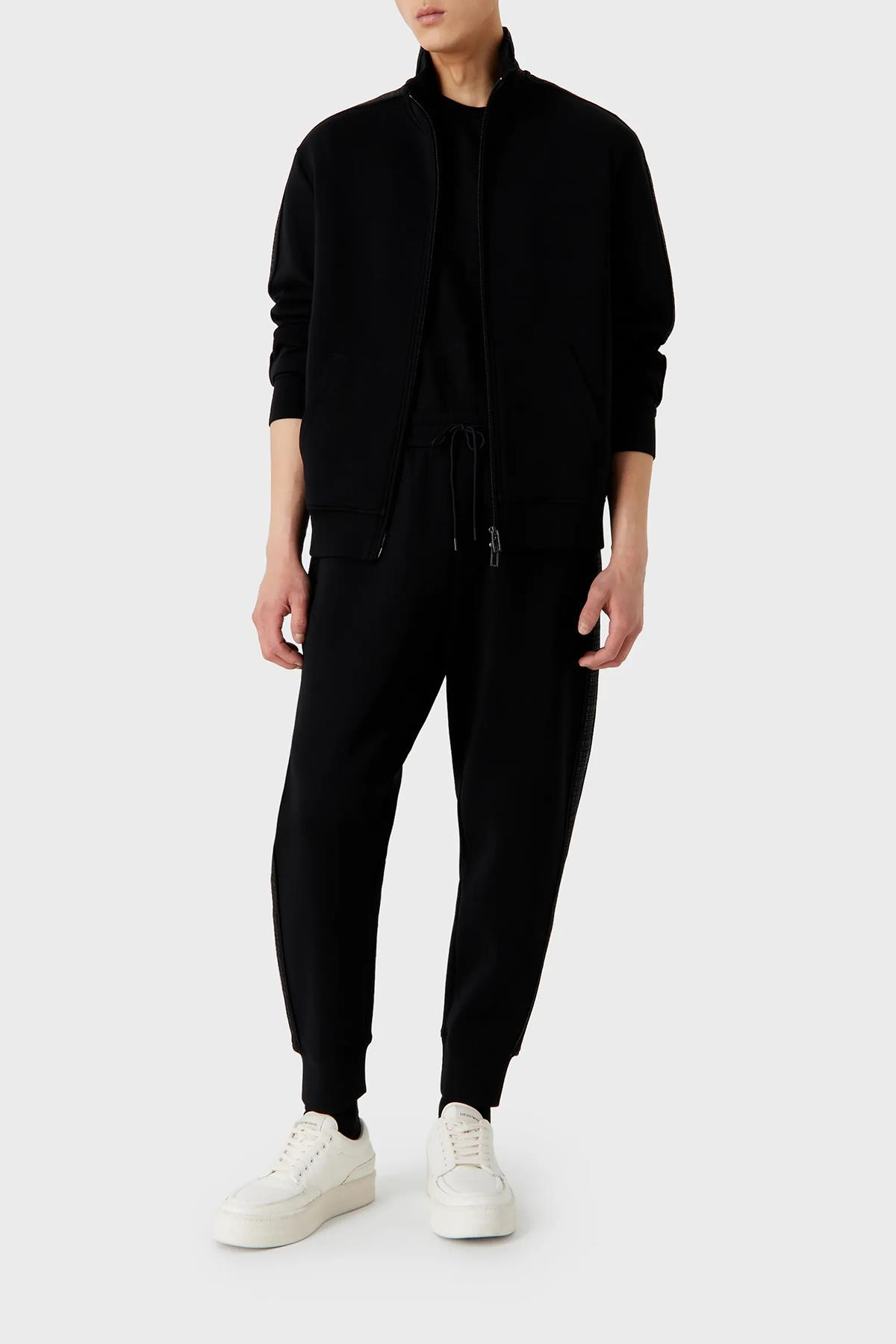 Emporio Armani Emporıo Armani Erkek Marka Logolu Uzun Kollu Rahat Siyah Sweatshirt 6R1MF1 1JHSZ-0999