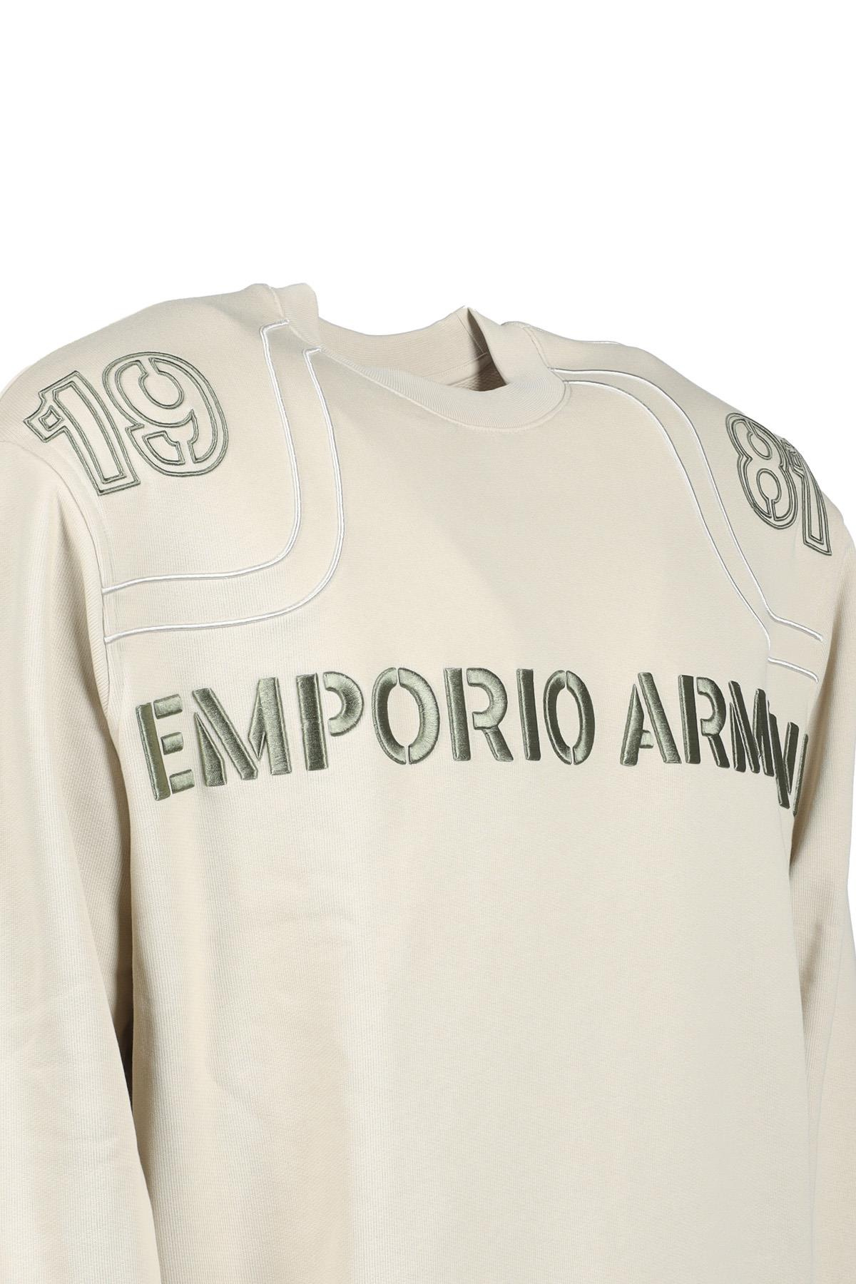 Emporio Armani Emporıo Armani Erkek Marka Logo Detaylı Bisiklet Yaka Regular Fit Bej Sweatshirt 6R1ME3 1JWPZ-0304