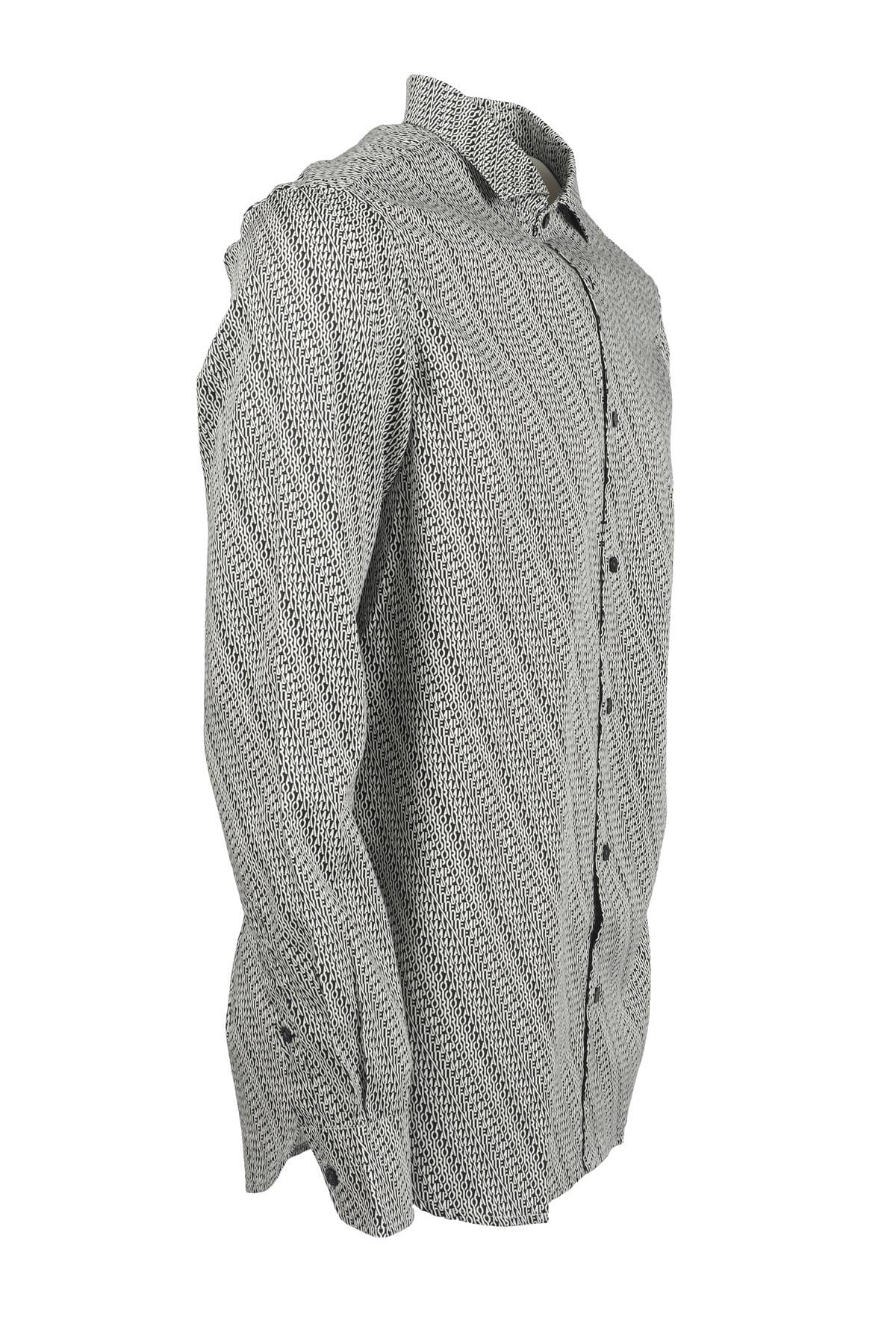 Emporio Armani Emporıo Armani Erkek Marka Logolu Düğmeli Gömlek Yaka Uzun Kollu Lacivert Gömlek 6R1C86 1NMVZ-F085