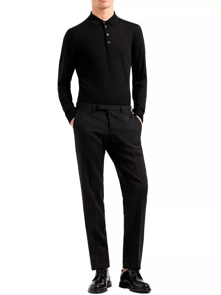 Emporio Armani Emporıo Armani Erkek Marka Logolu Uzun Kollu Slim Fit Siyah Kazak 8N1F43 1M67Z-0999