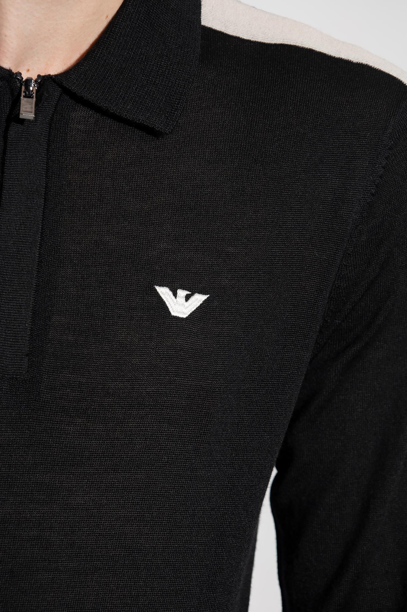 Emporio Armani Emporıo Armani Erkek Marka Logolu Uzun Kollu Rahat Siyah Kazak 6R1MU1 1MMHZ-0999