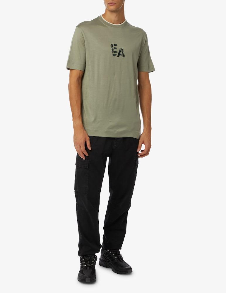 Emporio Armani Emporıo Armani Erkek Marka Logolu Pamuklu Yuvarlak Yaka Kısa Kol Yeşil T-Shirt 6R1T72 1JUVZ-05B8