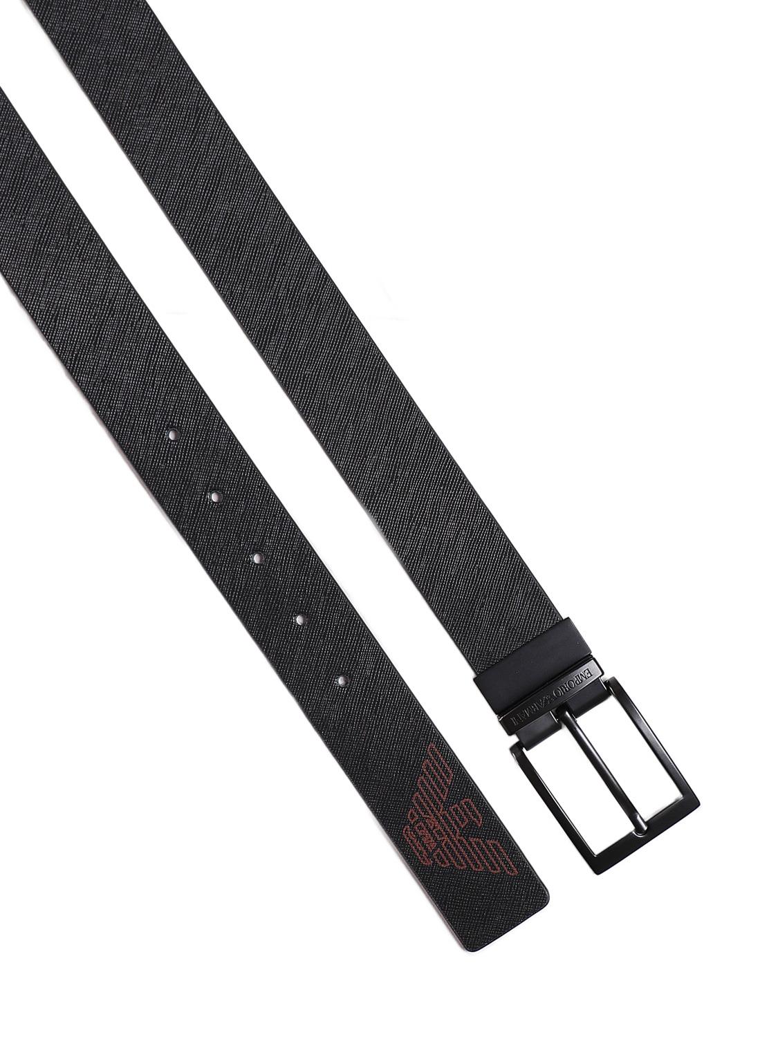 Emporio Armani Emporıo Armani Erkek Marka Logolu Deri Günlük Kullanım Siyah Kemer Y4S195 Y739K-80605