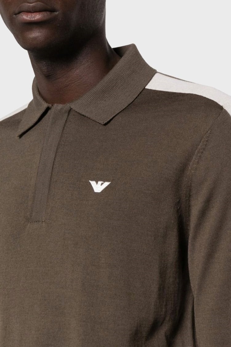 Emporio Armani Emporıo Armani Erkek Marka Logolu Uzun Kollu Rahat Kahverengi Kazak 6R1MU1 1MMHZ-0440