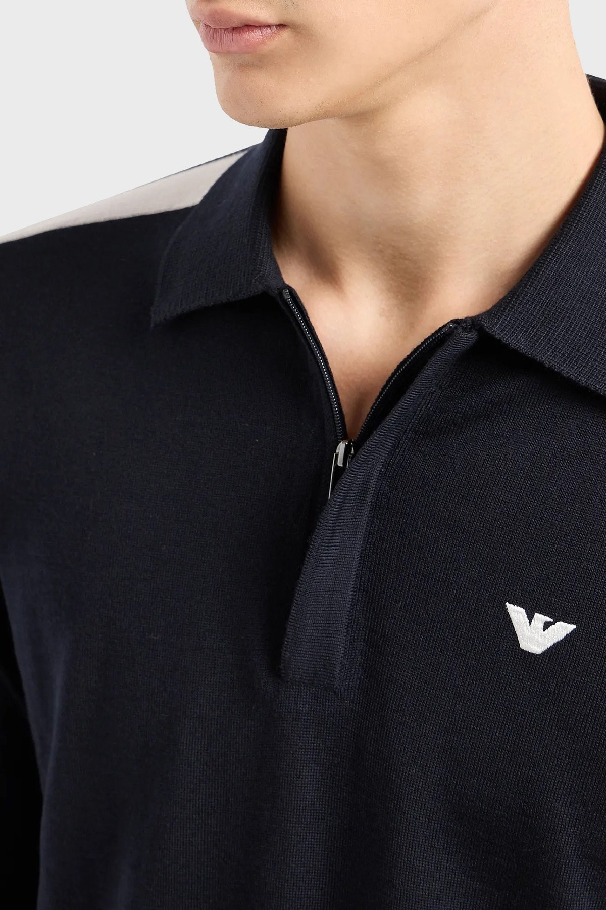 Emporio Armani Emporıo Armani Erkek Marka Logolu Uzun Kollu Rahat Lacivert Kazak 6R1MU1 1MMHZ-0920