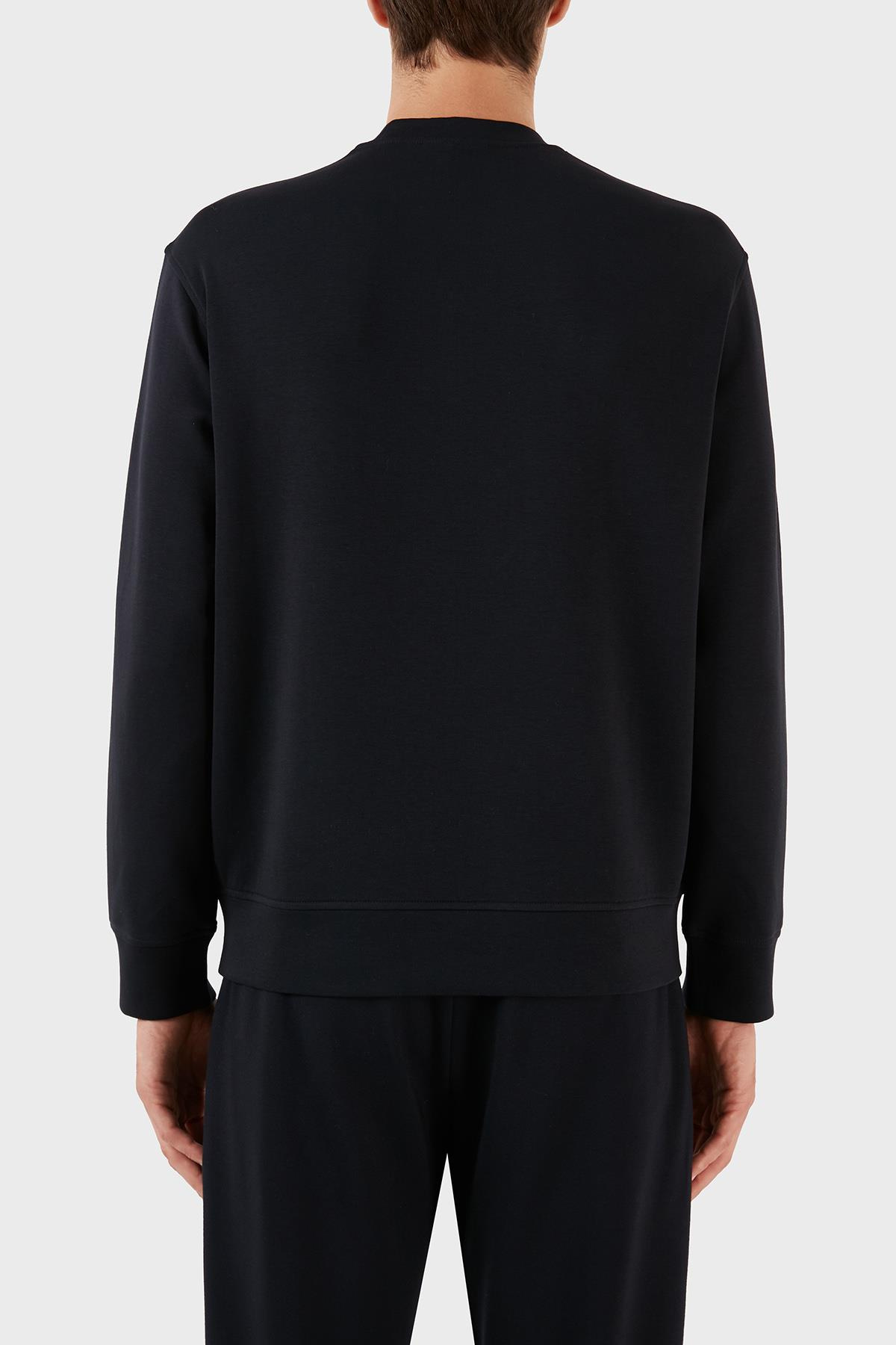 Emporio Armani Emporıo Armani Erkek Marka Logolu Uzun Kollu Rahat Lacivert Sweatshirt 6R1ME7 1JHSZ-0920