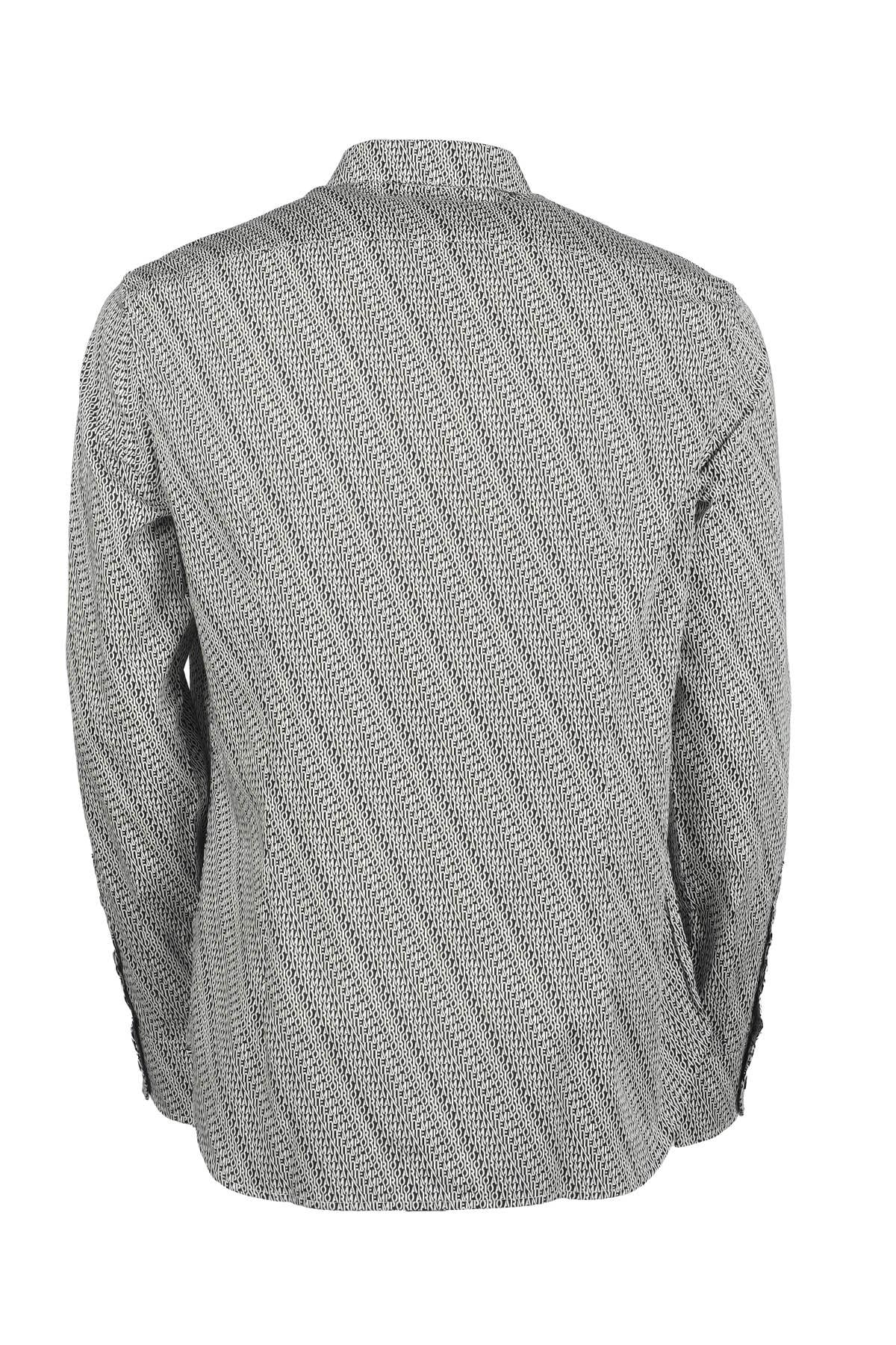 Emporio Armani Emporıo Armani Erkek Marka Logolu Düğmeli Gömlek Yaka Uzun Kollu Lacivert Gömlek 6R1C86 1NMVZ-F085