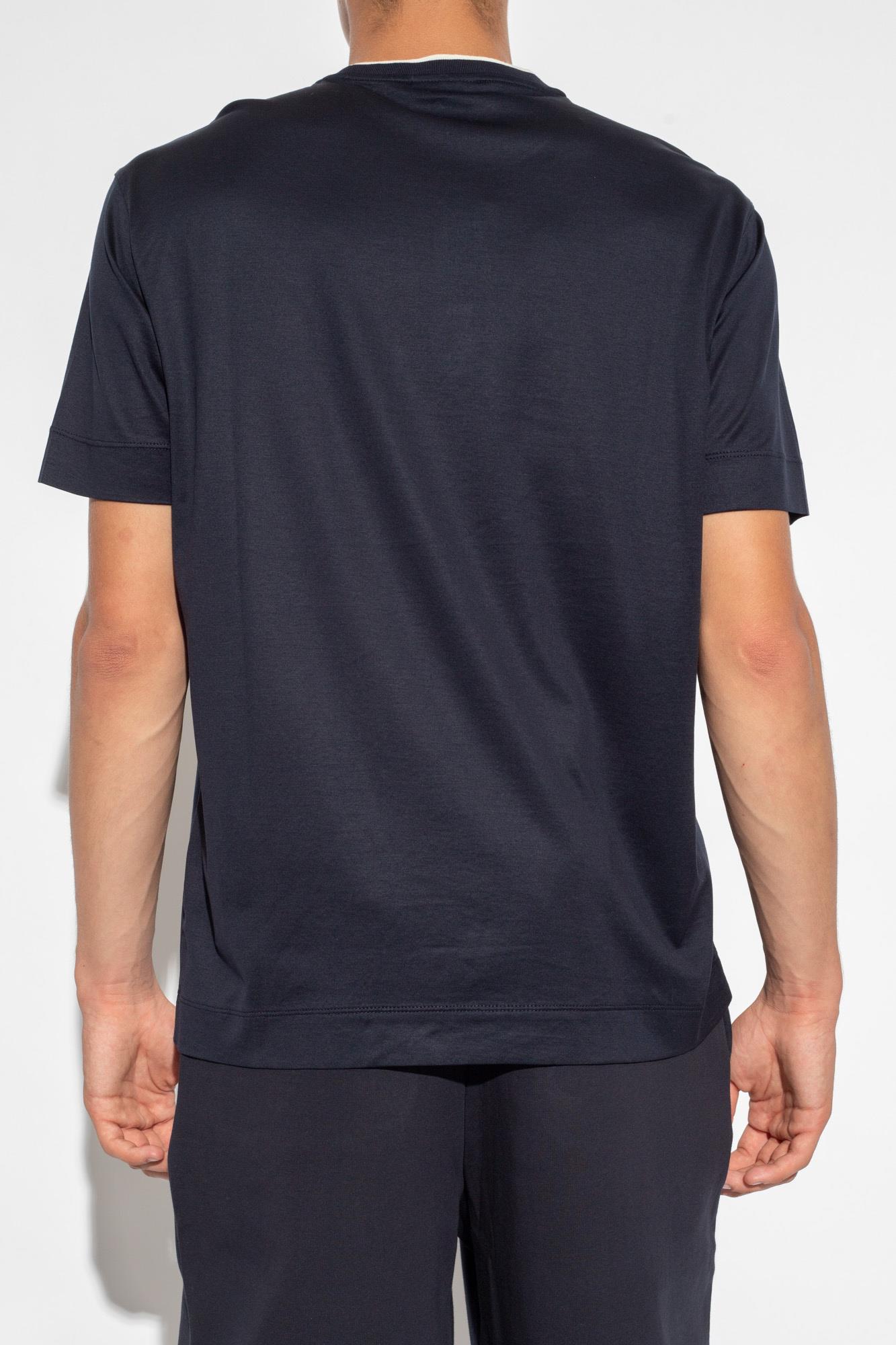 Emporio Armani Emporıo Armani Erkek Marka Logolu Pamuklu Yuvarlak Yaka Kısa Kol Antrasit T-Shirt 6R1T72 1JUVZ-09Q6