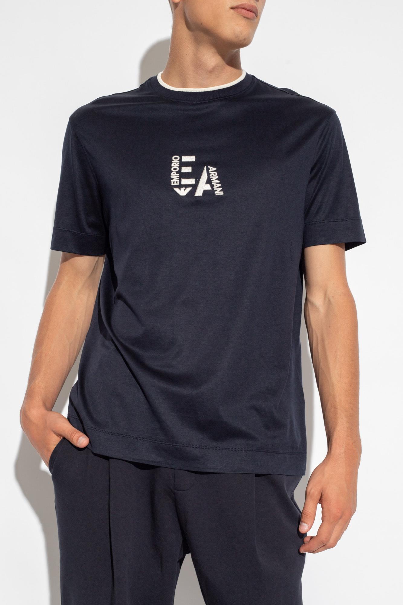 Emporio Armani Emporıo Armani Erkek Marka Logolu Pamuklu Yuvarlak Yaka Kısa Kol Antrasit T-Shirt 6R1T72 1JUVZ-09Q6