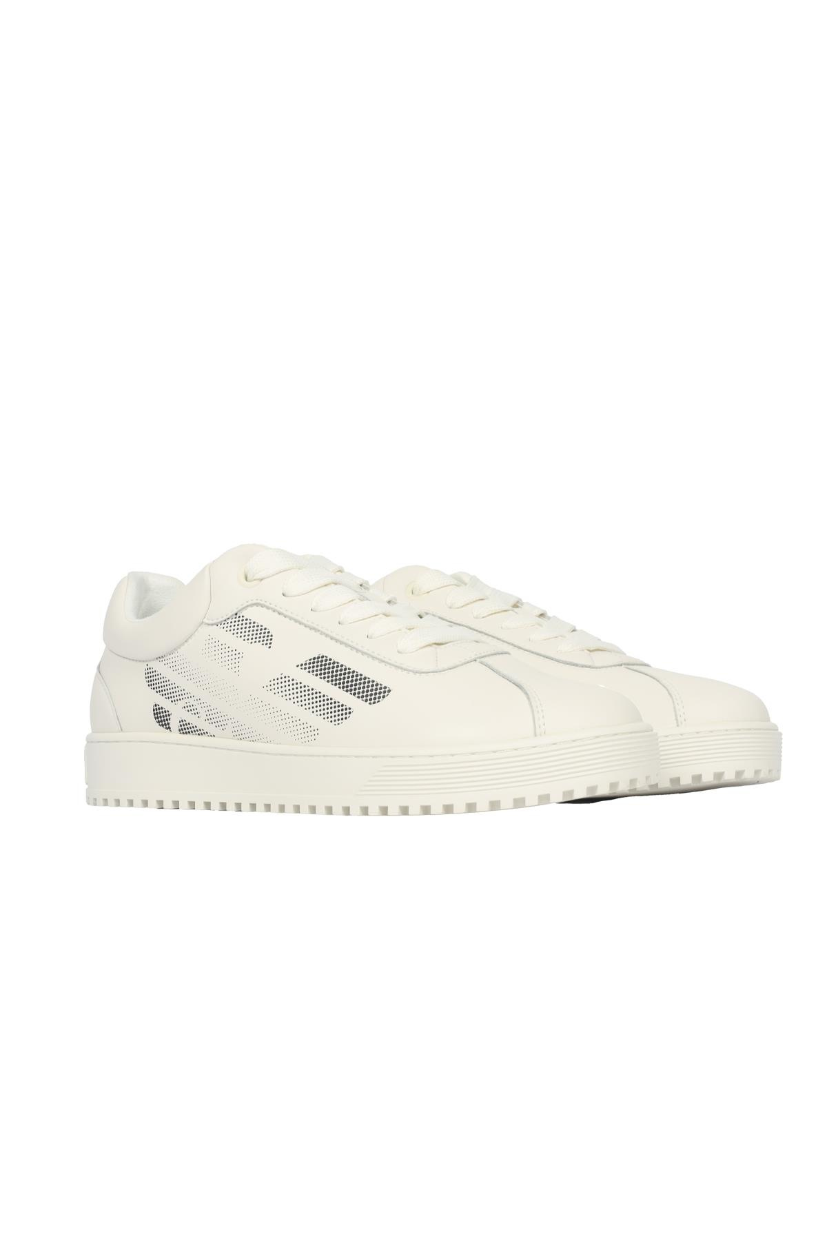Emporio Armani Emporıo Armani Erkek Marka Logolu Düz Taban Kaydırmaz Günlük Kullanım Beyaz Sneaker X4X643 XN952-00894