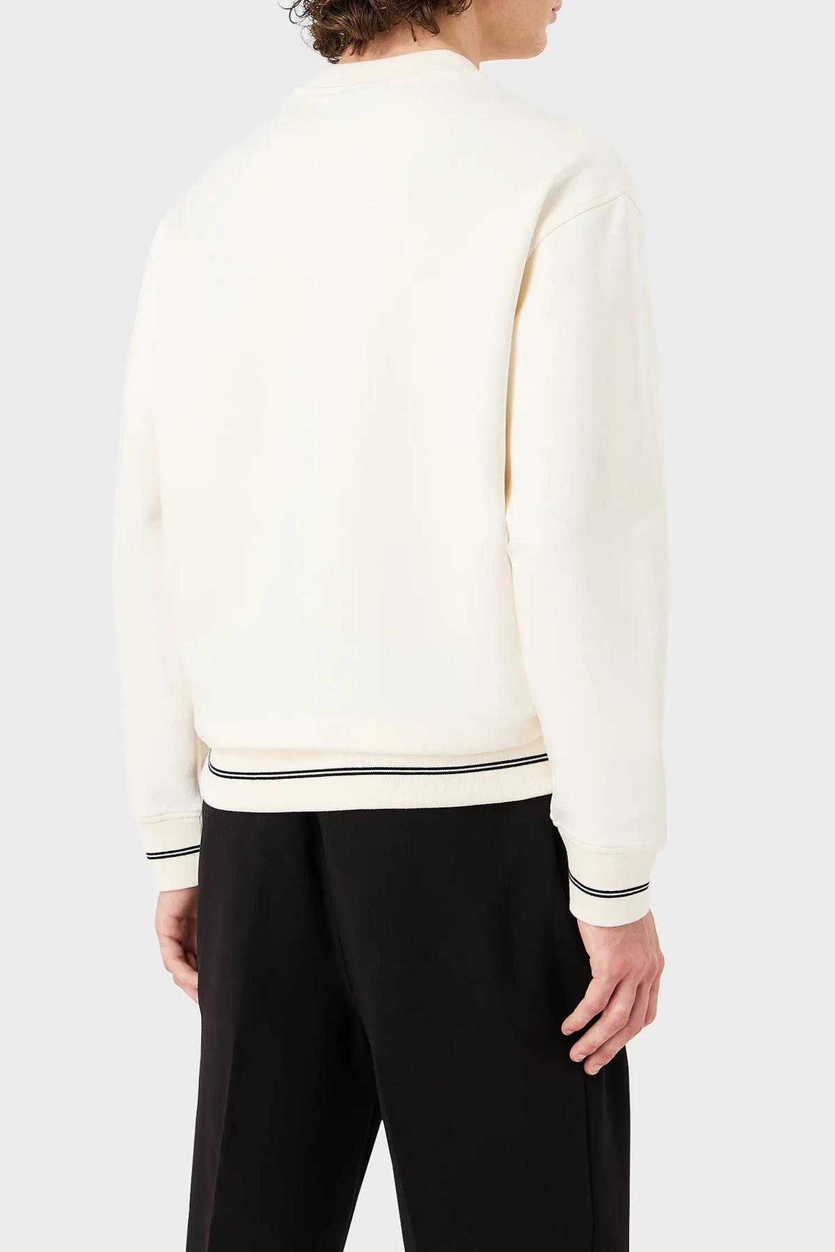 Emporio Armani Emporıo Armani Erkek Marka Logo Detaylı Bisiklet Yaka Regular Fit Ekru Sweatshirt 6R1MF2 1JHSZ-01M6