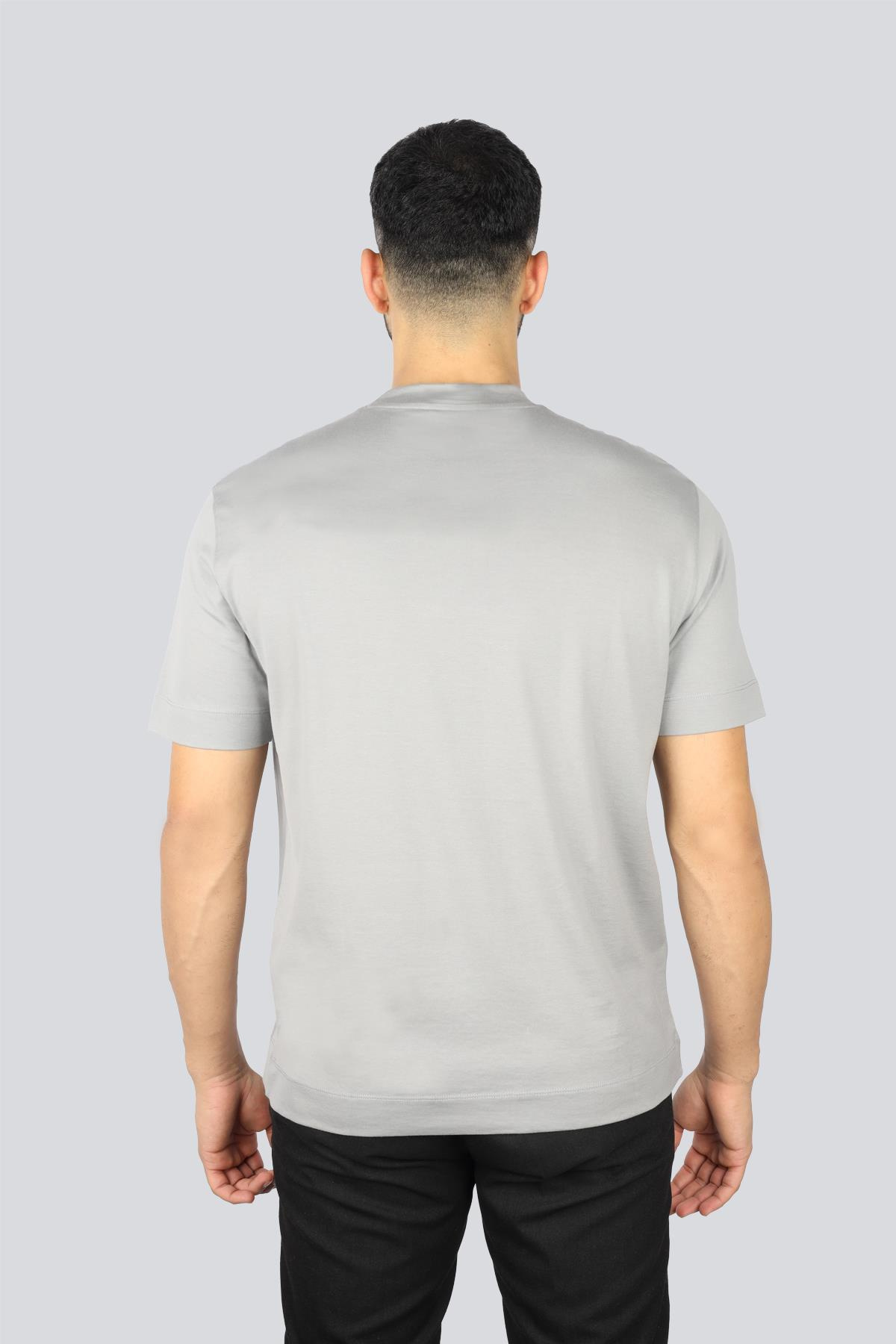 EMPORIO ARMANI Emporıo Armani Erkek Marka Logolu Organik Pamuklu Kısa Kollu Gri1 T-Shirt 6D1TD7 1JOCZ-06A4