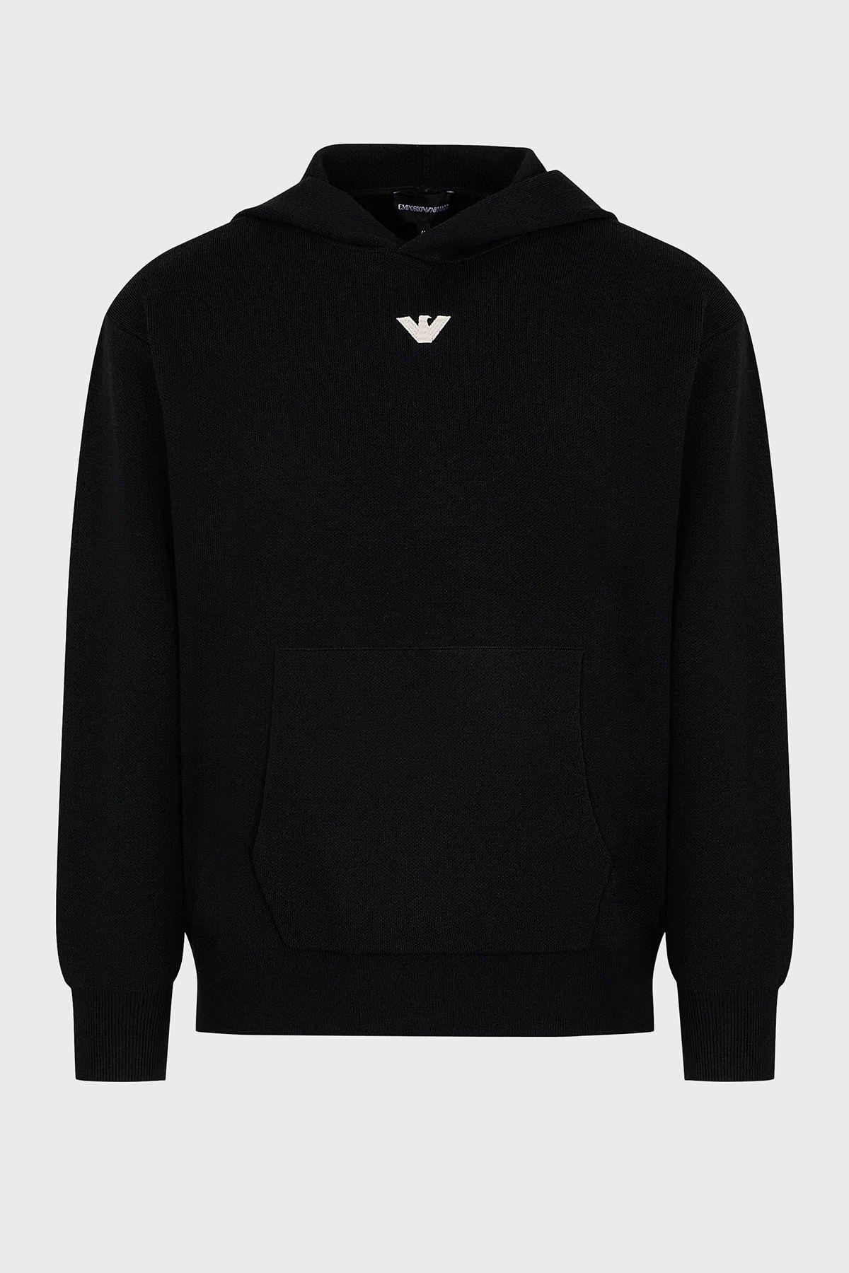 Emporio Armani Emporıo Armani Erkek Marka Logo Detaylı Kapşonlu İpli F008 Kazak 6R1MX7 1MNBZ-F008
