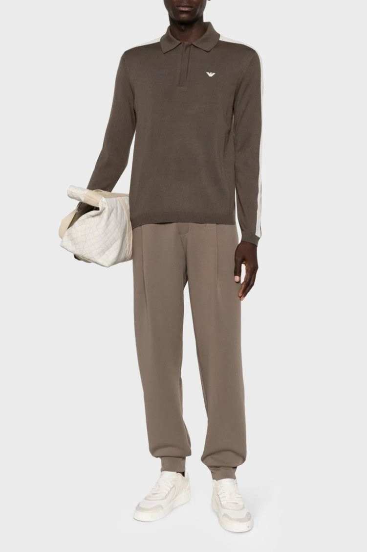 Emporio Armani Emporıo Armani Erkek Marka Logolu Uzun Kollu Rahat Kahverengi Kazak 6R1MU1 1MMHZ-0440