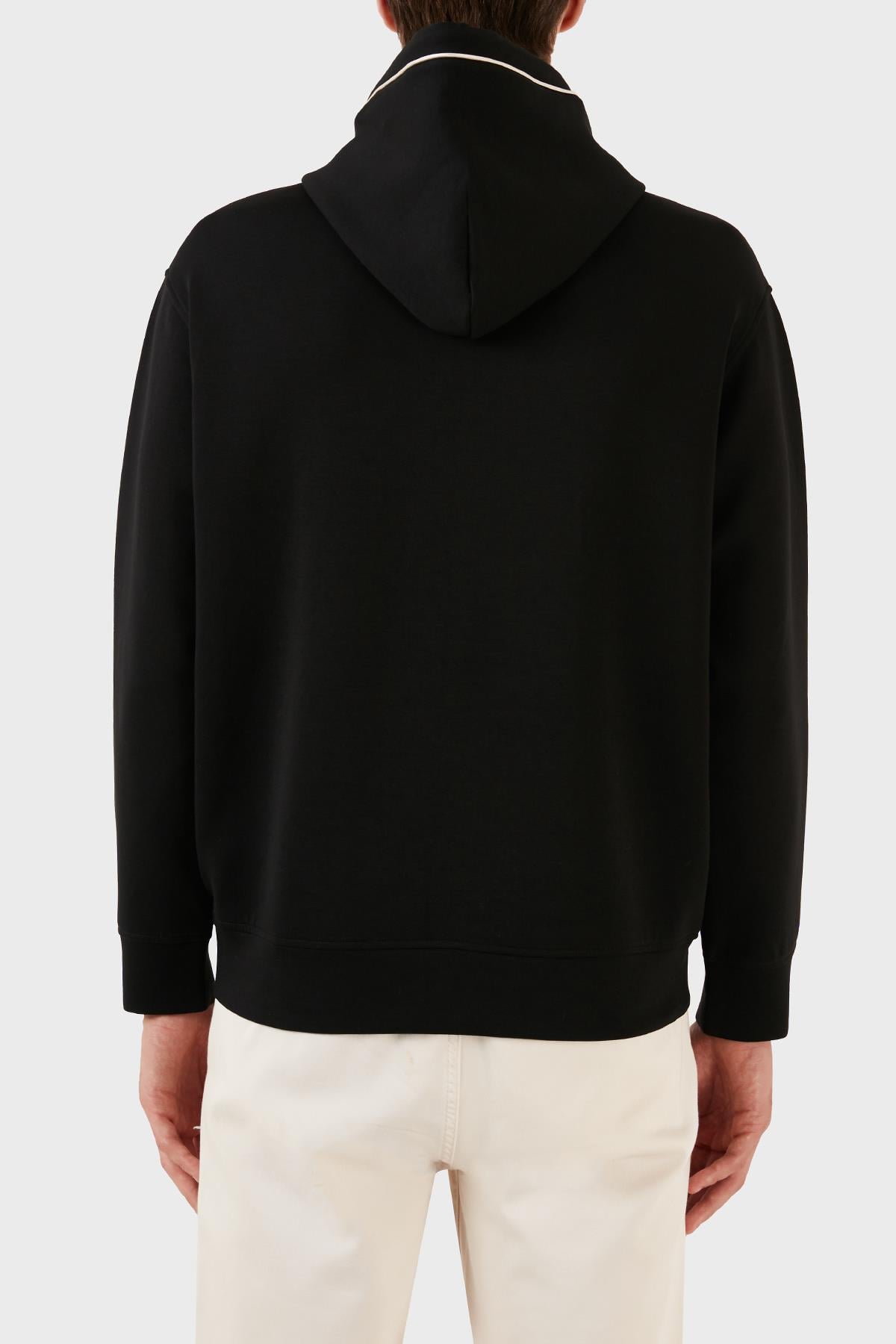 Emporio Armani Emporıo Armani Erkek Marka Logolu Uzun Kollu Rahat Siyah Sweatshirt 6R1ME5 1JHSZ-00A2