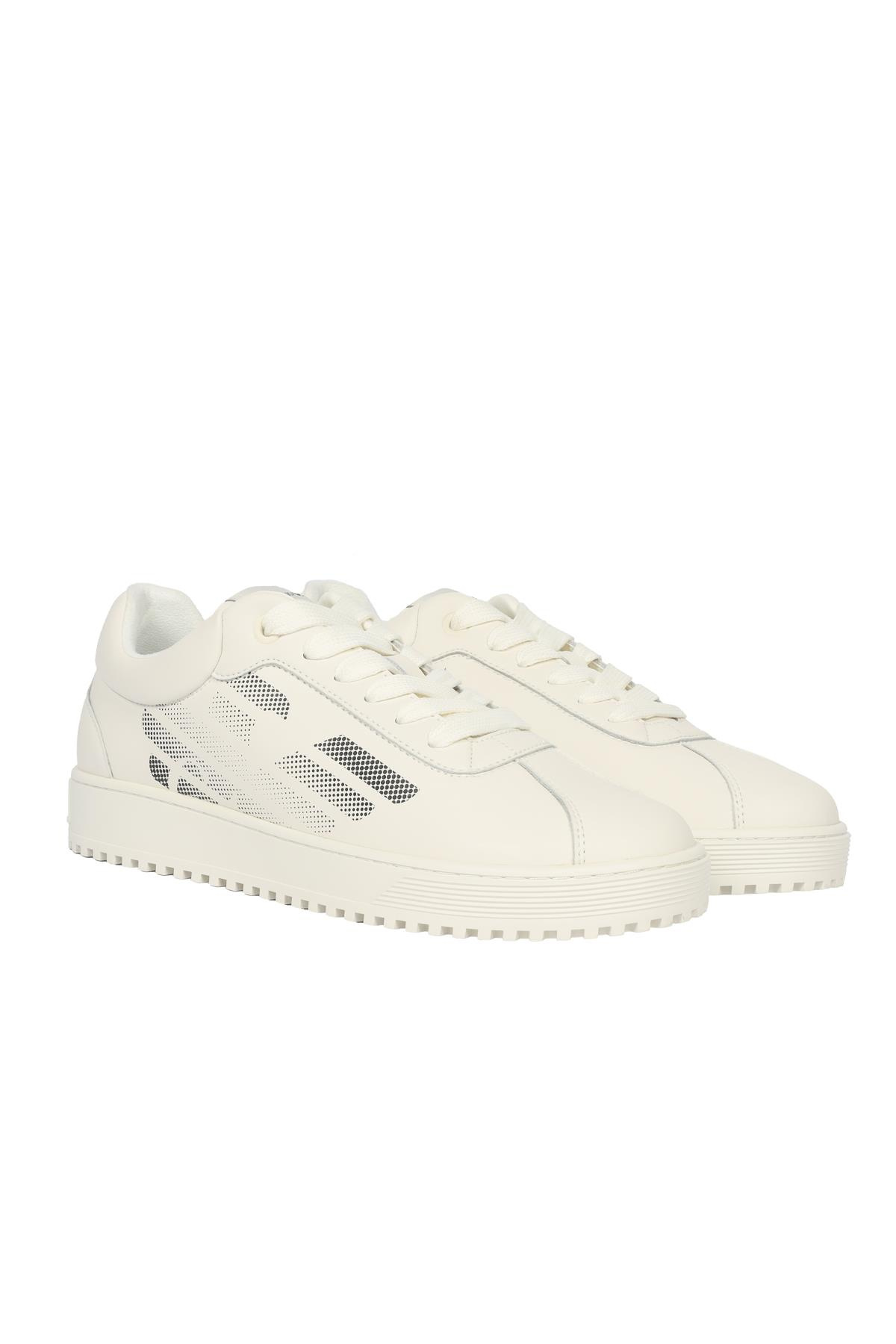 Emporio Armani Emporıo Armani Erkek Marka Logolu Düz Taban Kaydırmaz Günlük Kullanım Beyaz Sneaker X4X643 XN952-00894