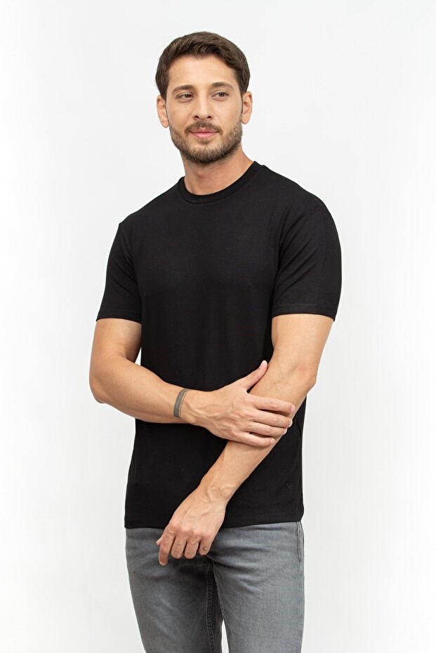 Emporio Armani Emporıo Armani Erkek Marka Logolu Rahat Lacivert T-Shirt 8N1T83 1J2VZ-0828