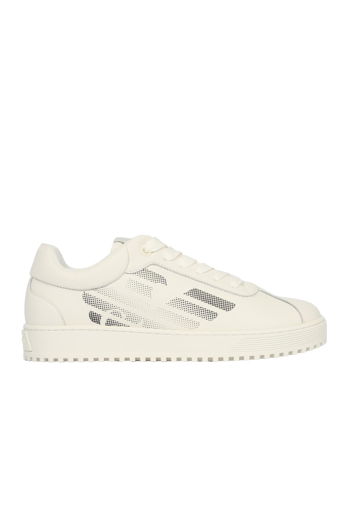 Emporio Armani Emporıo Armani Erkek Marka Logolu Düz Taban Kaydırmaz Günlük Kullanım Beyaz Sneaker X4X643 XN952-00894