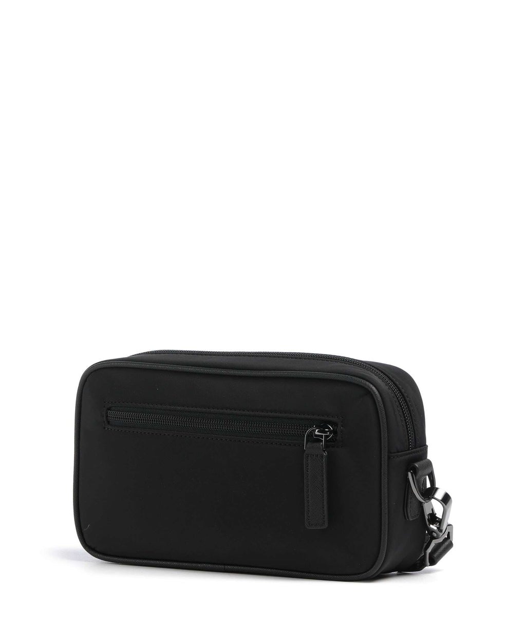 Emporio Armani Emporıo Armani Erkek Metalik Armani Kartal Logolu Fermuarlı Ön ve Arka Cepli Siyah El Çantası EM001811 AF28784-UC001