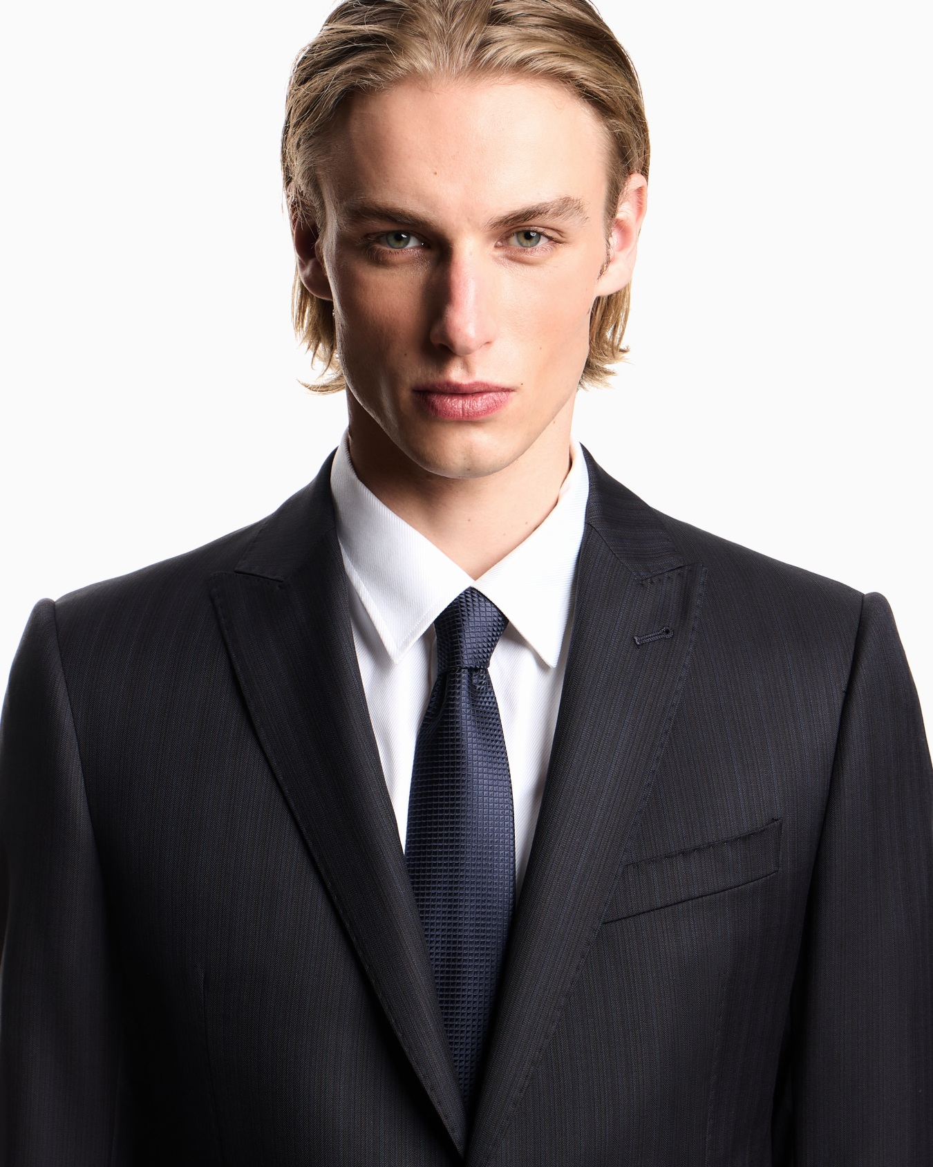 Emporio Armani Emporıo Armani Erkek Mikro Desenli %100 İpek Lacivert Kravat EM001344 TE19687-UB109