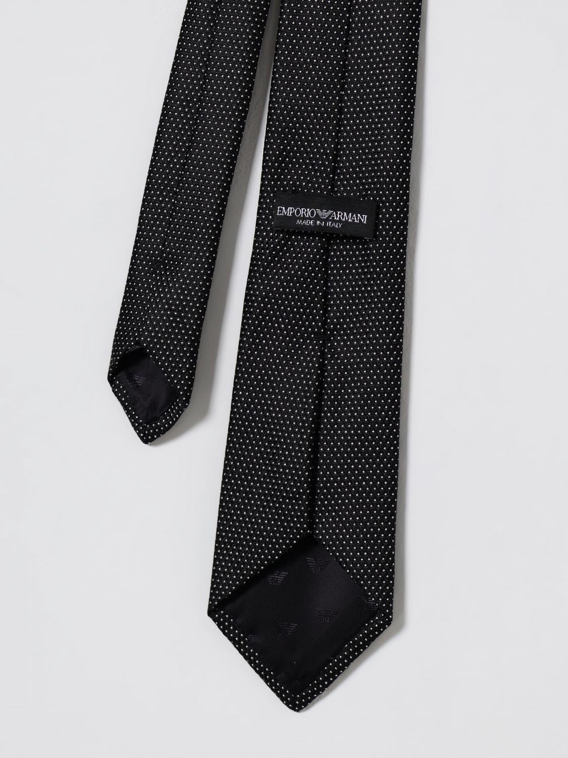 Emporio Armani Emporıo Armani Erkek Mikro Desenli İpek Siyah Kravat EM001344 TE16524-FC099